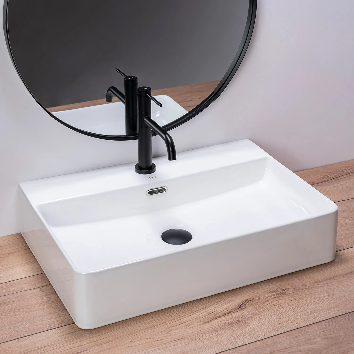 Lavoar pe blat formă dreptunghiulară lungime 60 cm culoare alb model Gina [2]