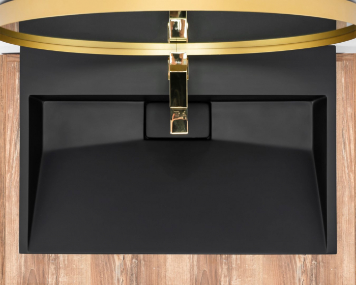 Lavoar baie pe blat formă dreptunghiulară lungime 100 cm culoare negru mat model Goya Black Mat [5]