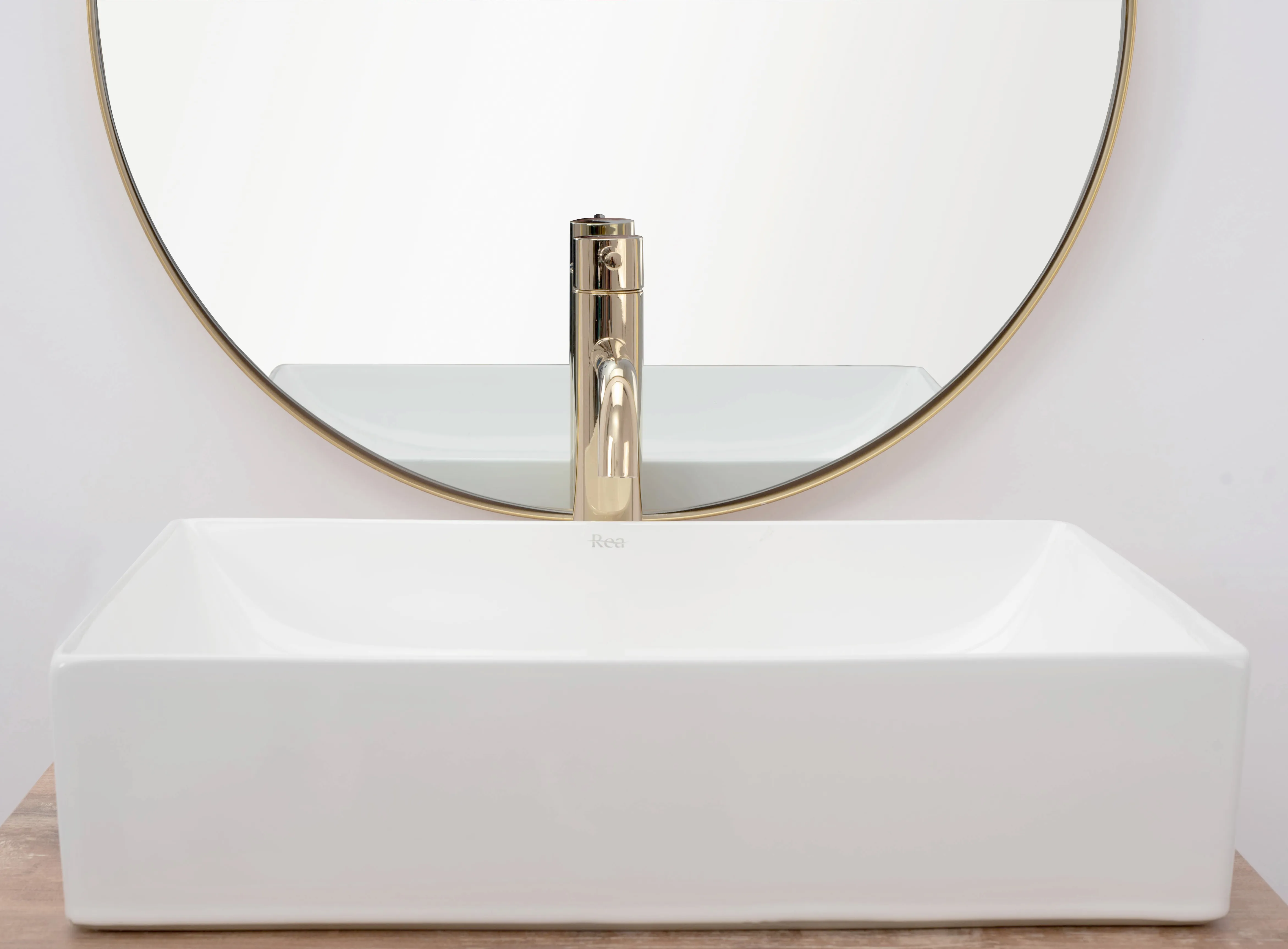 Lavoar baie pe blat formă dreptunghiulară lungime 51 cm culoare alb model Inga White [4]