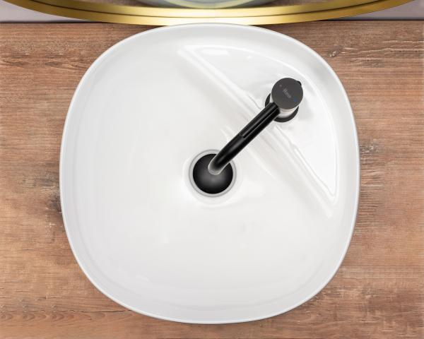 Lavoar baie pe blat formă patrată lungime 46 cm culoare alb model Pola [4]