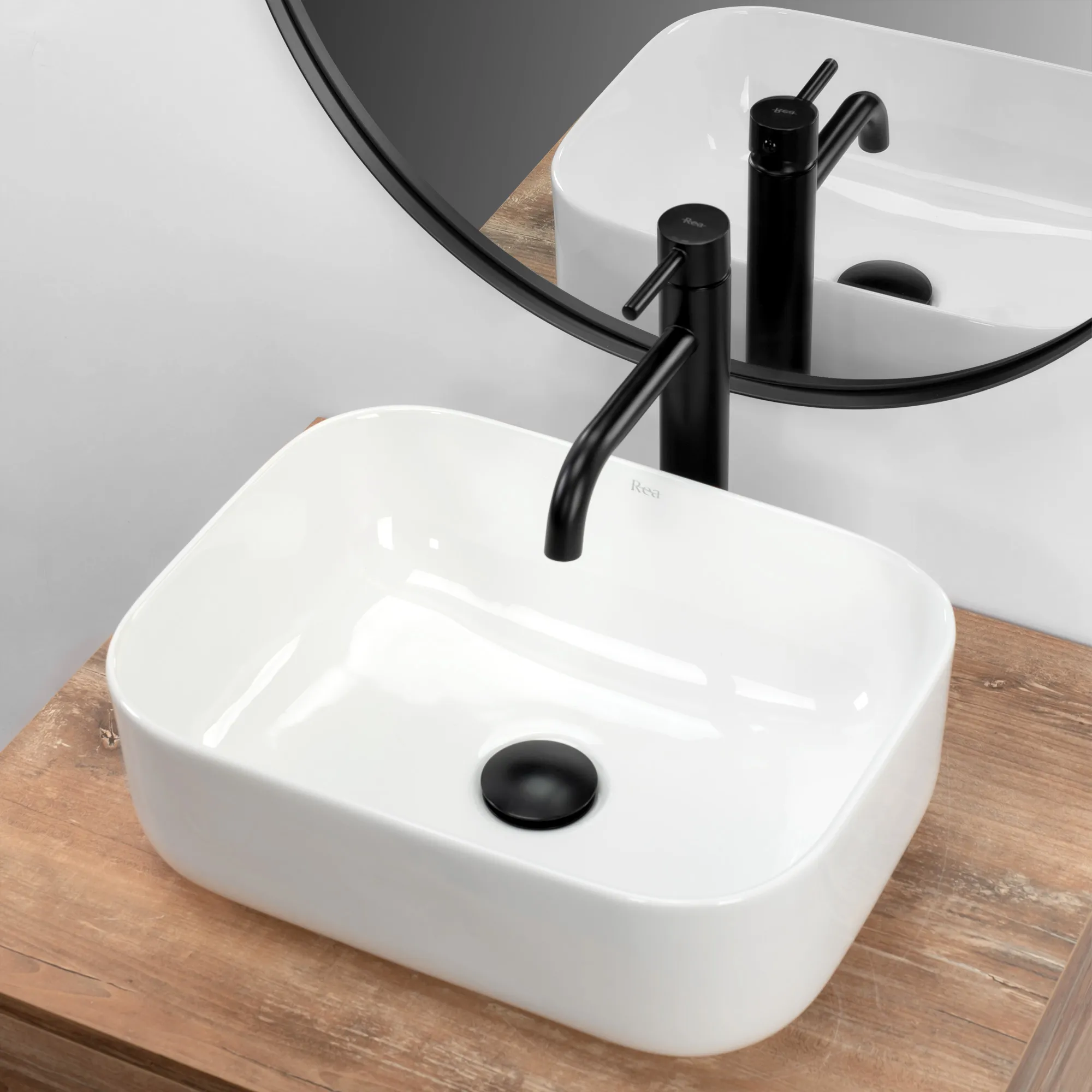 Lavoar pe blat formă dreptunghiulară lungime 40 cm culoare alb model Demi Mini White [4]