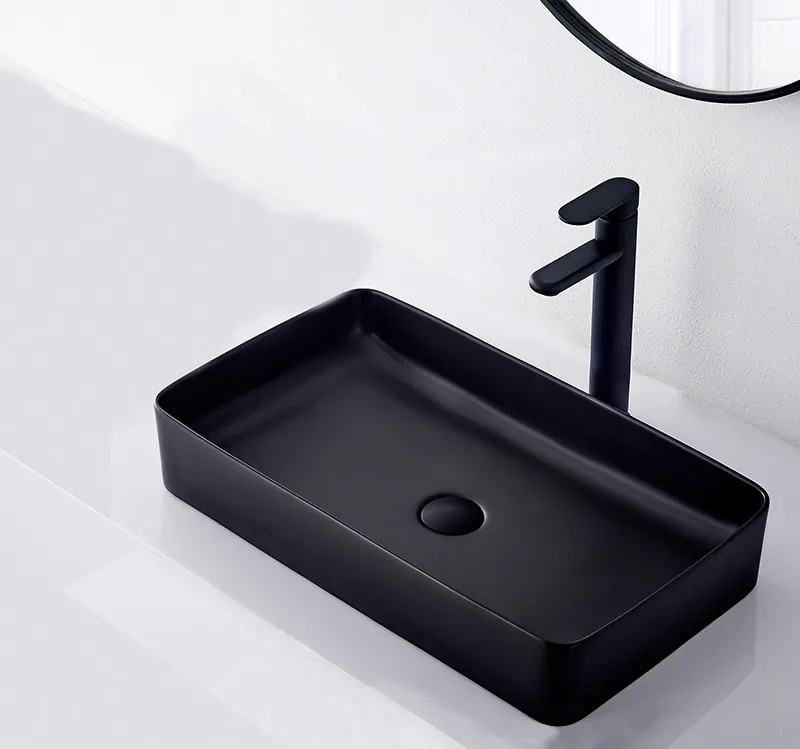 Lavoar pe blat formă dreptunghiulară lungime 61 cm culoare negru mat model Denis Black Mat [4]