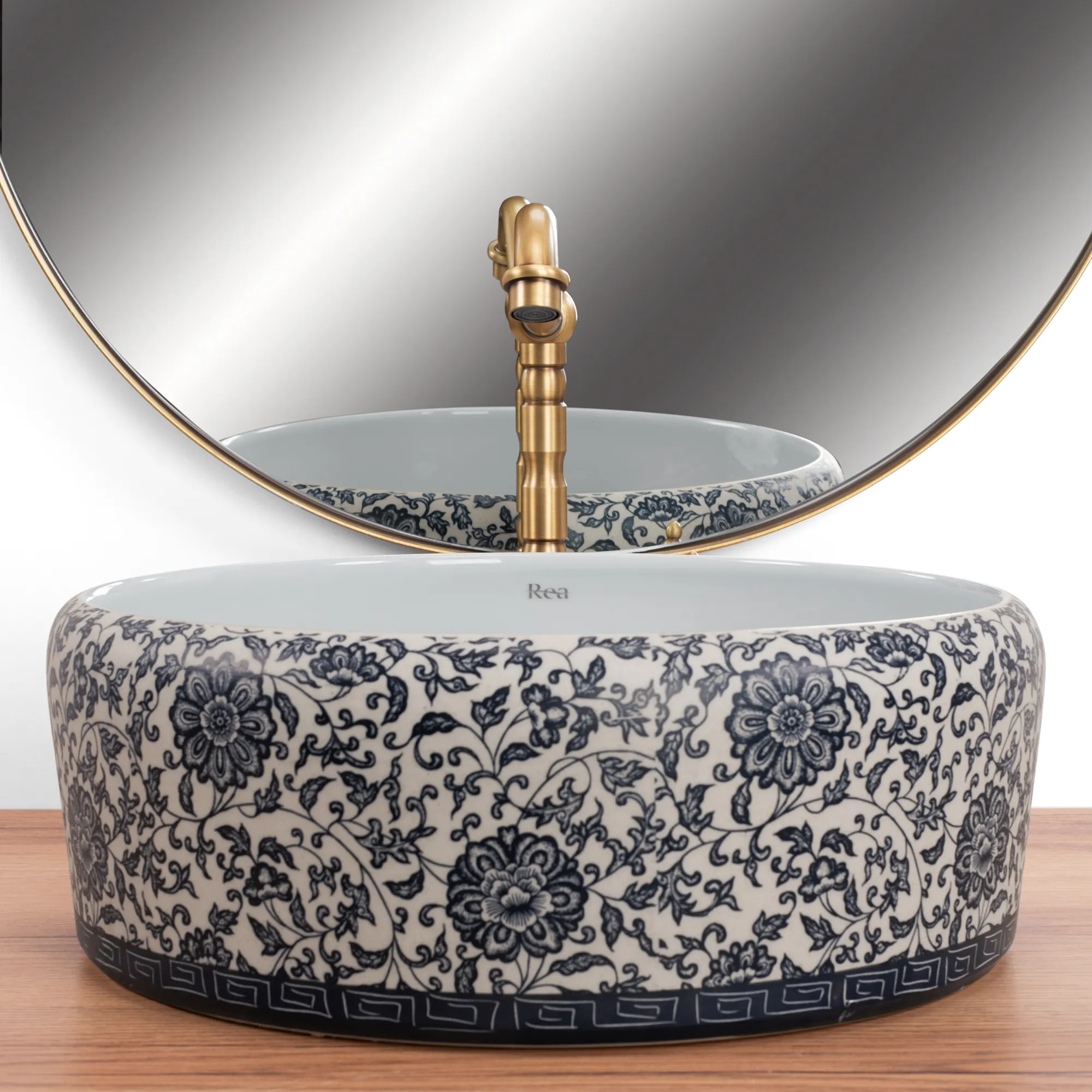 Lavoar pe blat formă rotundă lungime 40 cm culoare alb model Florisa [2]
