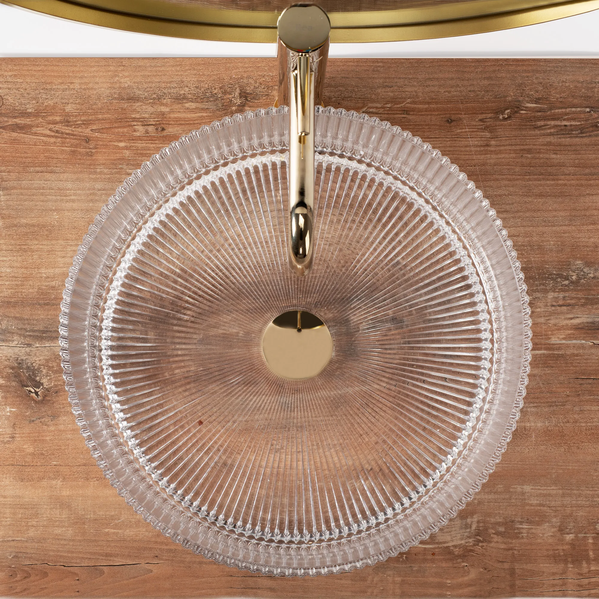 Lavoar pe blat formă rotundă lungime 40 cm culoare transparentă model Ingrid Transparent [3]