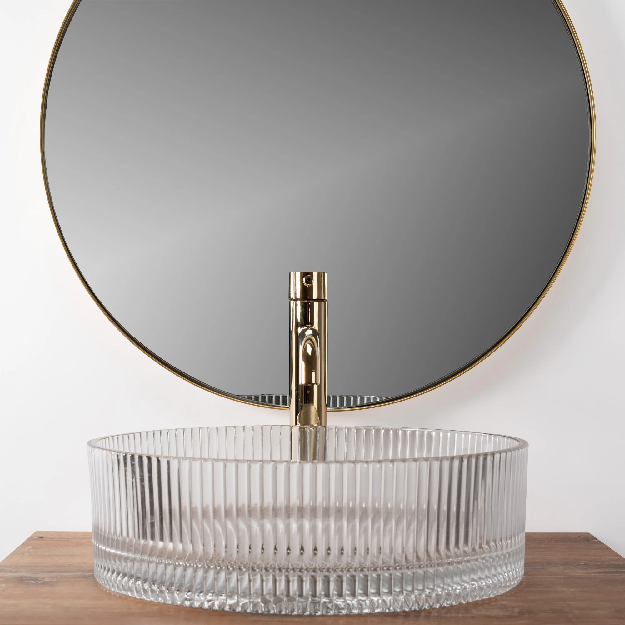 Lavoar pe blat formă rotundă lungime 40 cm culoare transparentă model Ingrid Transparent [5]