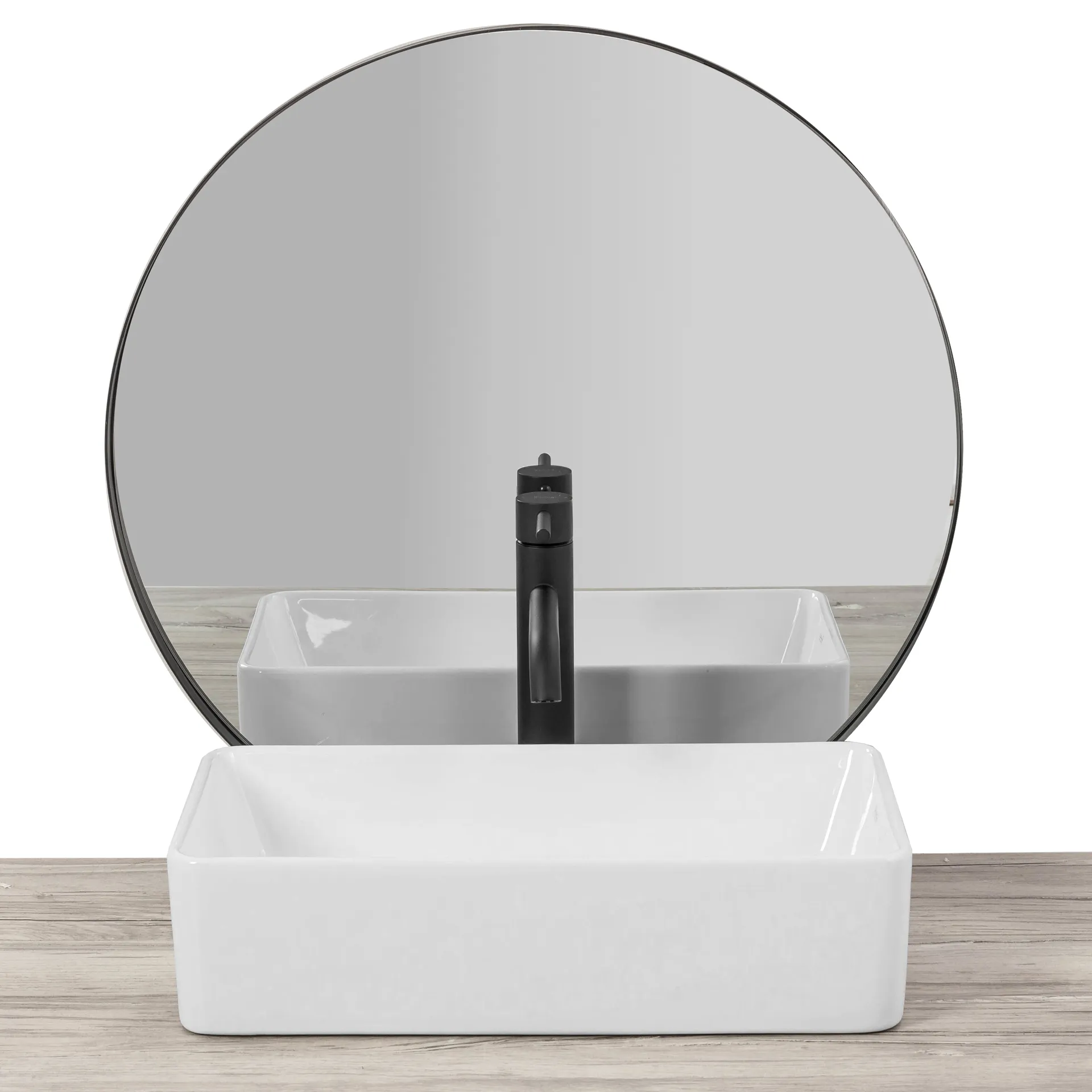 Lavoar baie pe blat formă dreptunghiulară lungime 46 cm culoare alb model Laura Slim [5]