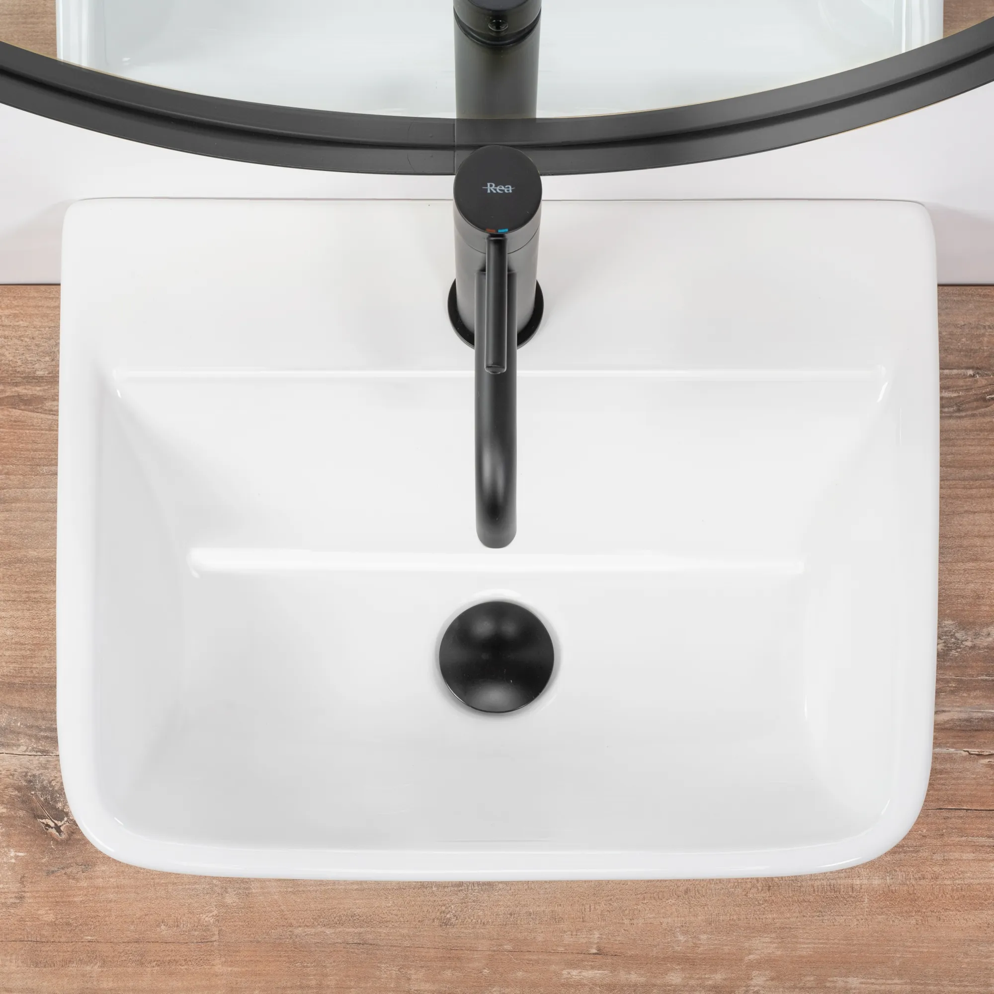 Lavoar pe blat formă dreptunghiulară lungime 45 cm culoare alb model Remi [3]