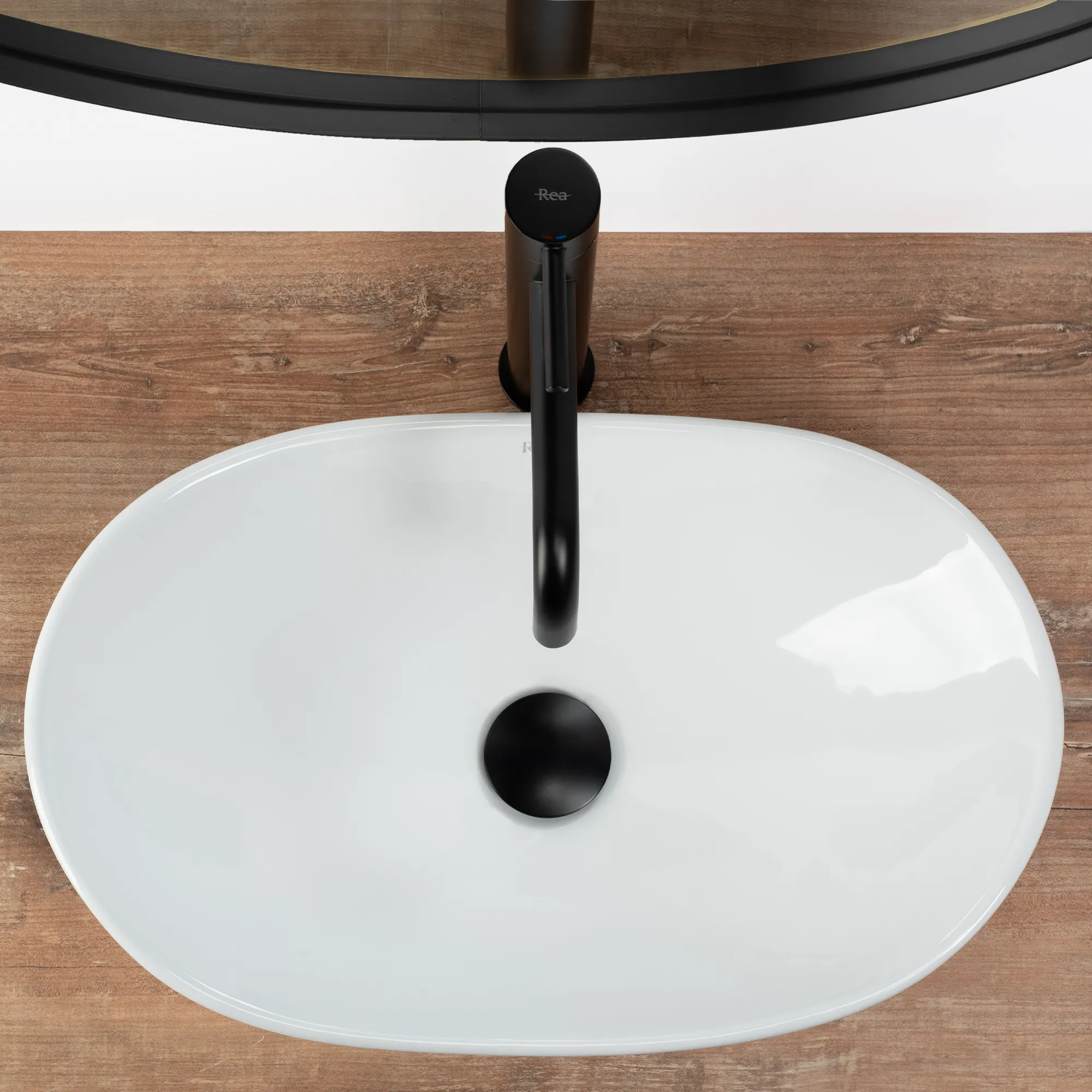 Lavoar pe blat formă semiovală lungime 47 cm culoare alb model Royal Mini White [3]