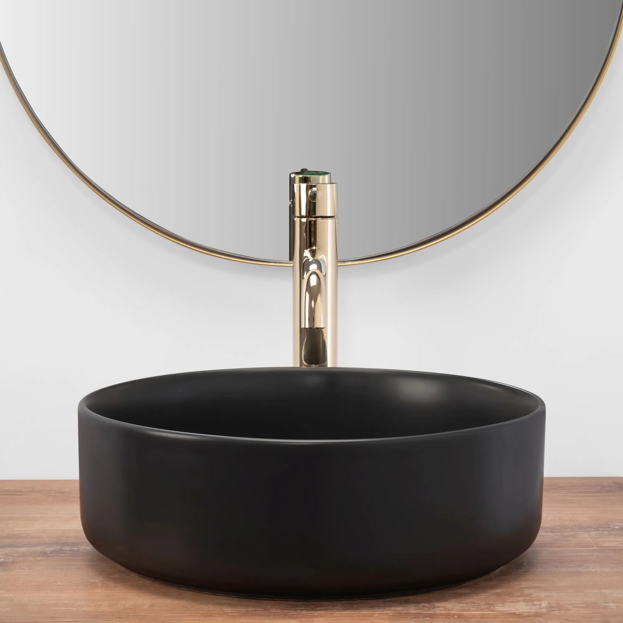 Lavoar pe blat formă rotundă lungime 36 cm culoare negru mat model Sami Black Mat [4]