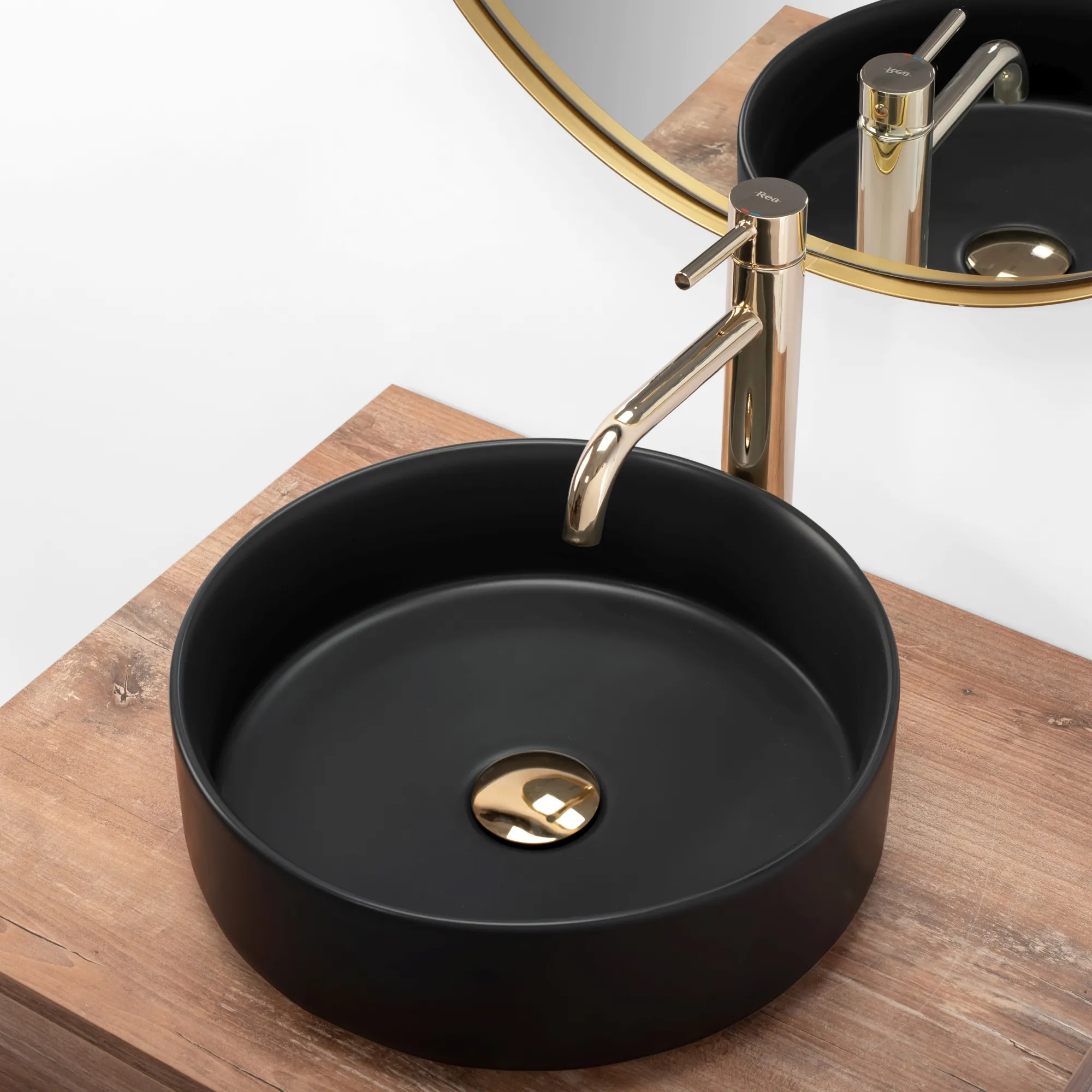 Lavoar pe blat formă rotundă lungime 36 cm culoare negru mat model Sami Black Mat [3]