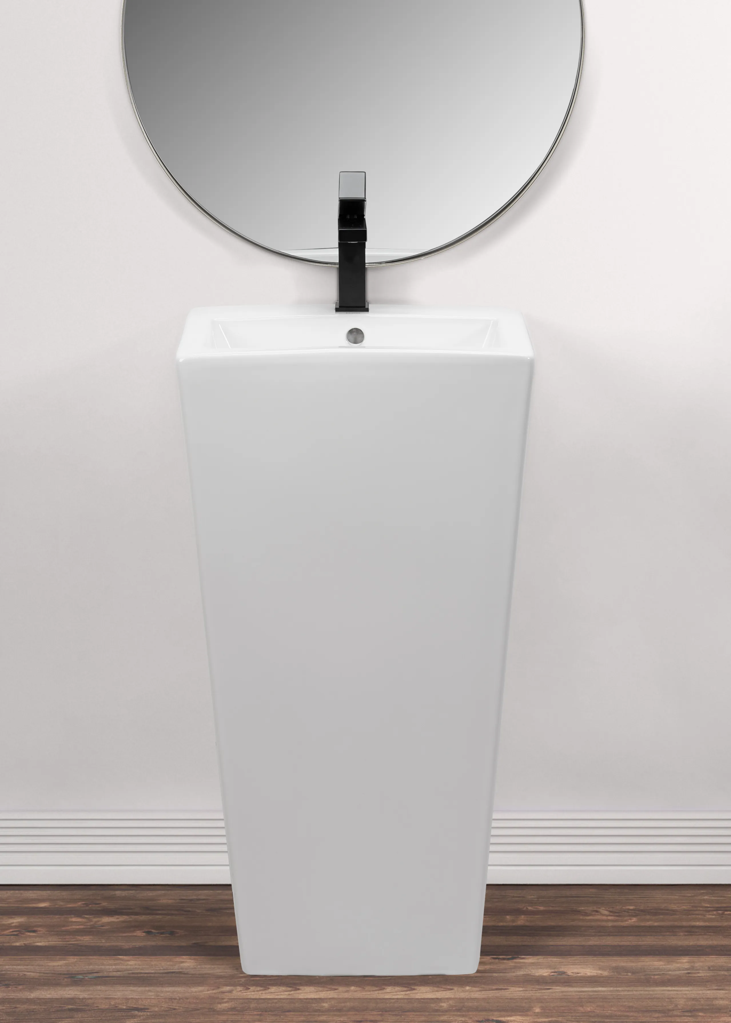 Lavoar independent formă rotundă înălțime 86 cm culoare alb model Daria [3]