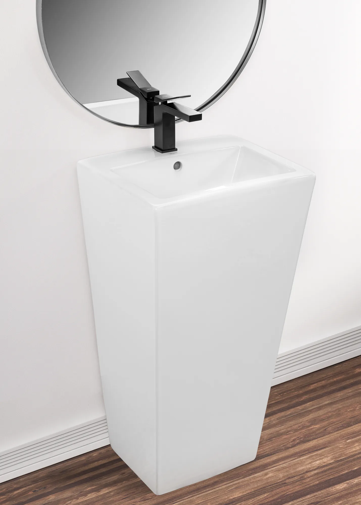 Lavoar independent formă rotundă înălțime 86 cm culoare alb model Daria [2]