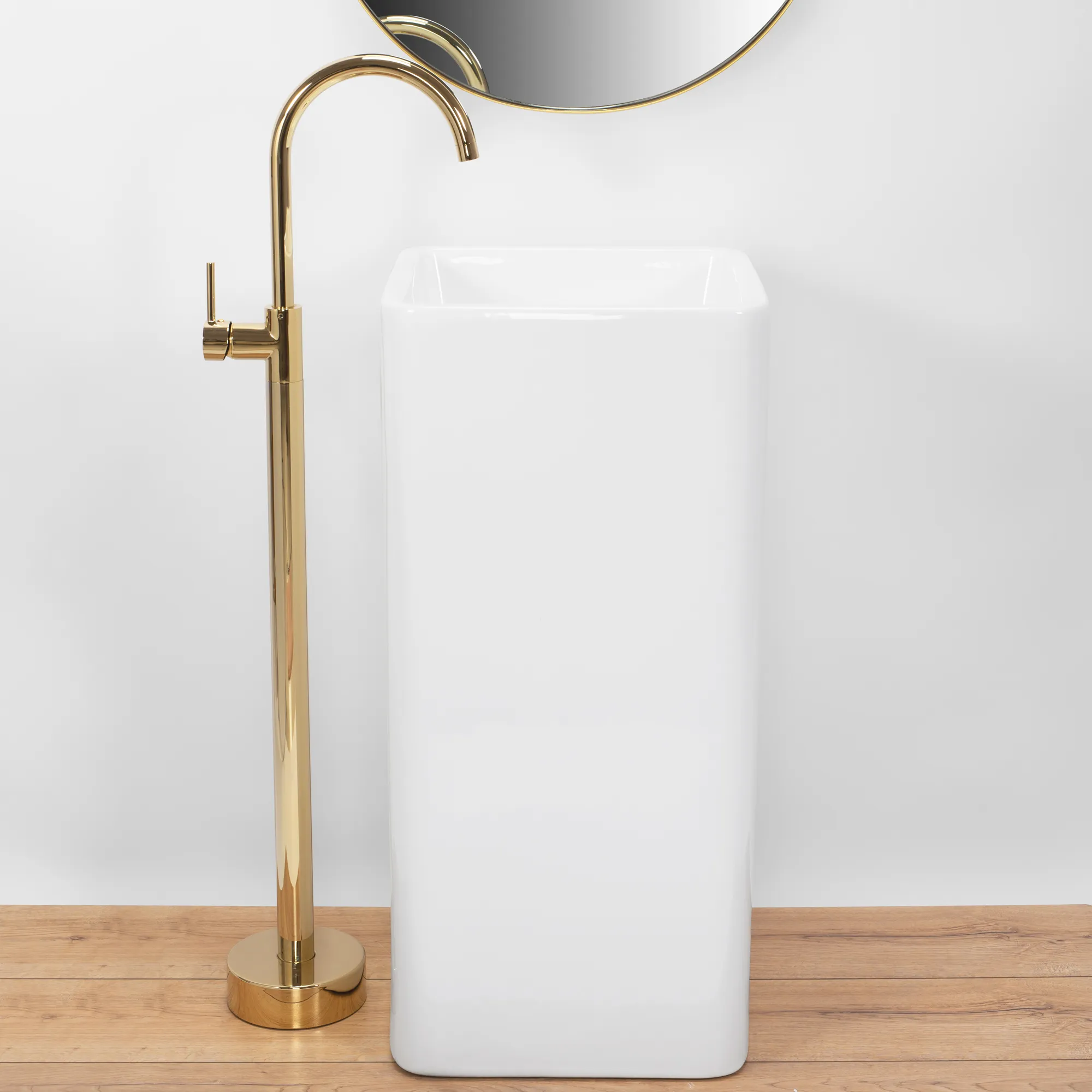 Lavoar independent formă pătrată înălțime 84 cm culoare albă model Holly [2]