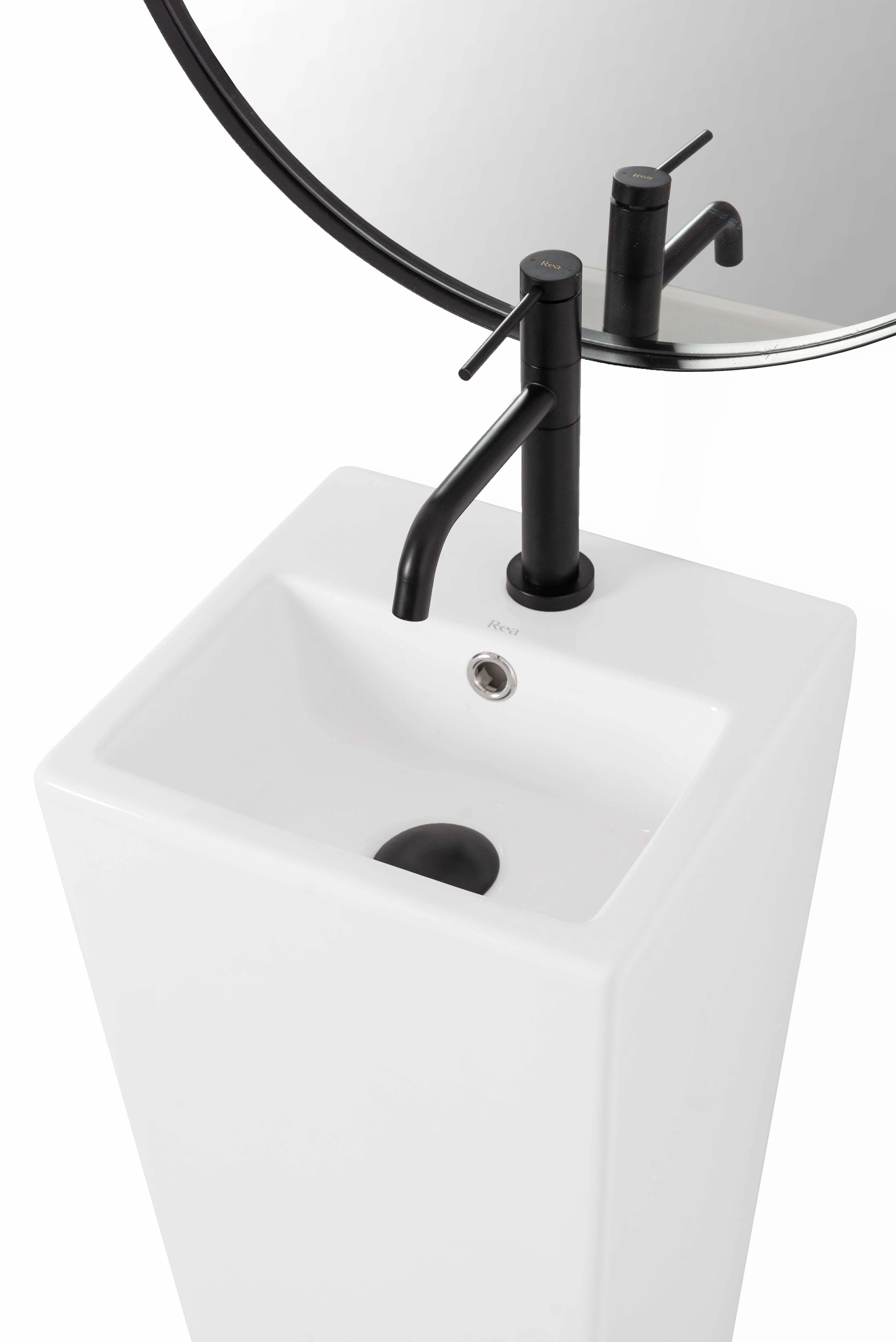 Lavoar independent formă pătrată înălțime 82 cm culoare alb model Kamila [3]