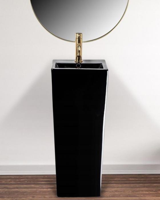 Lavoar independent formă pătrată înălțime 82 cm culoare neagră model Kamila Black [3]