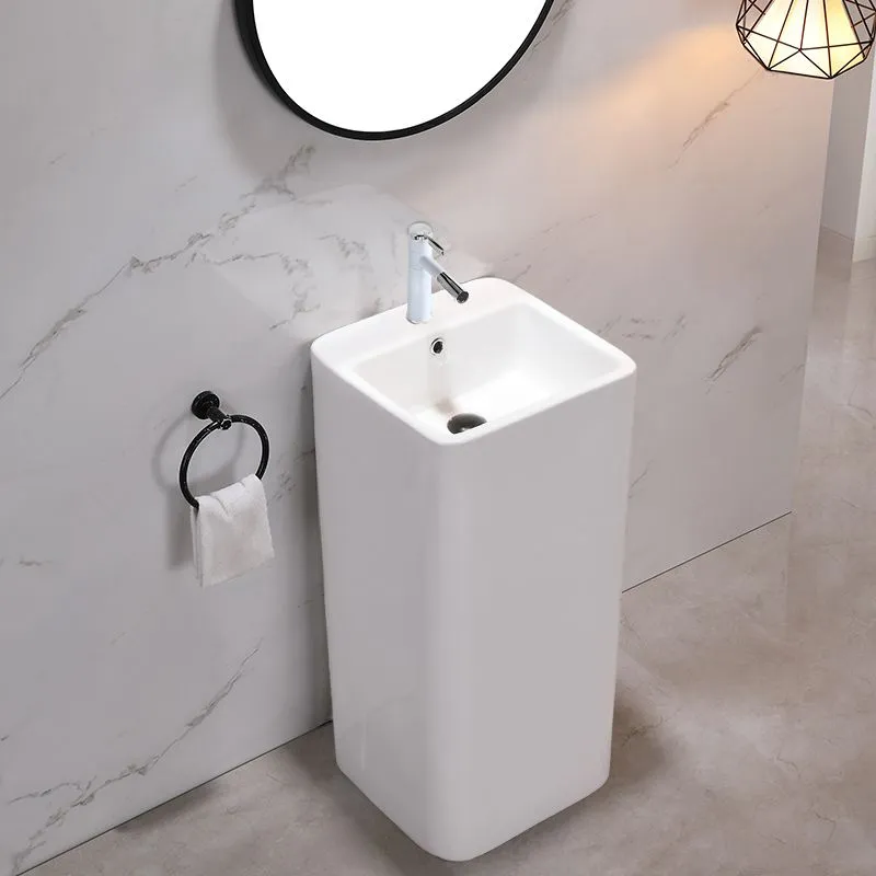 Lavoar independent formă pătrată înălțime 81 cm culoare albă model Calani Frida [2]