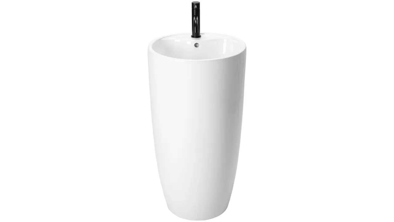 Lavoar independent formă rotundă înălțime 84 cm culoare albă model Anya [2]