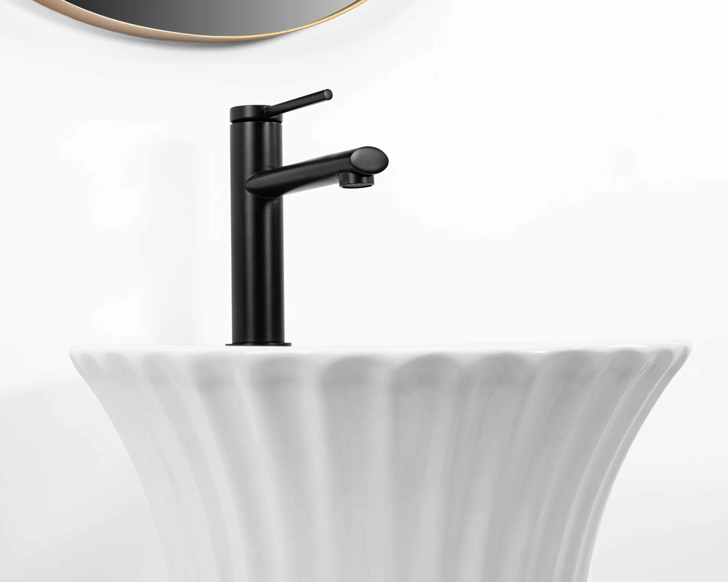 Lavoar independent formă rotundă înălțime 84 cm culoare albă model Hope [5]