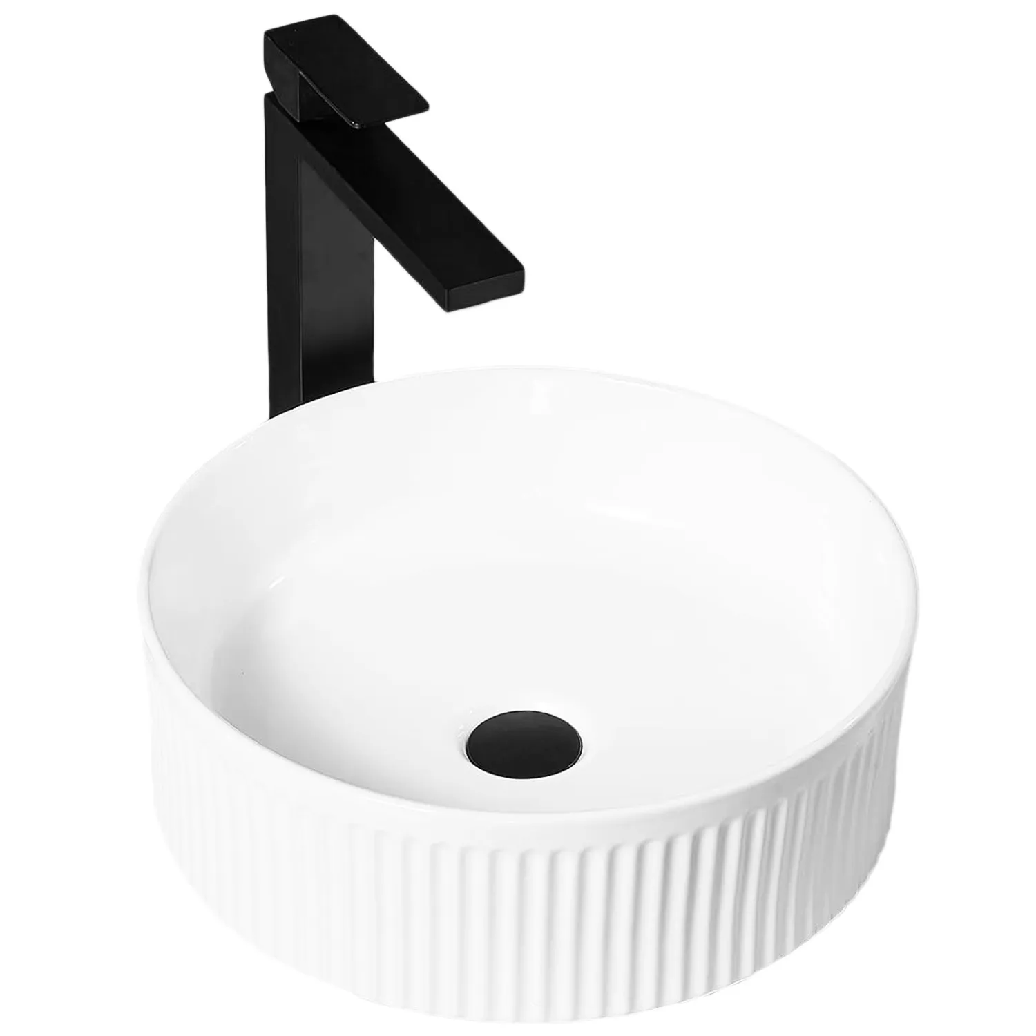 Lavoar pe blat formă rotundă lungime 36 cm culoare alb model Selina [1]