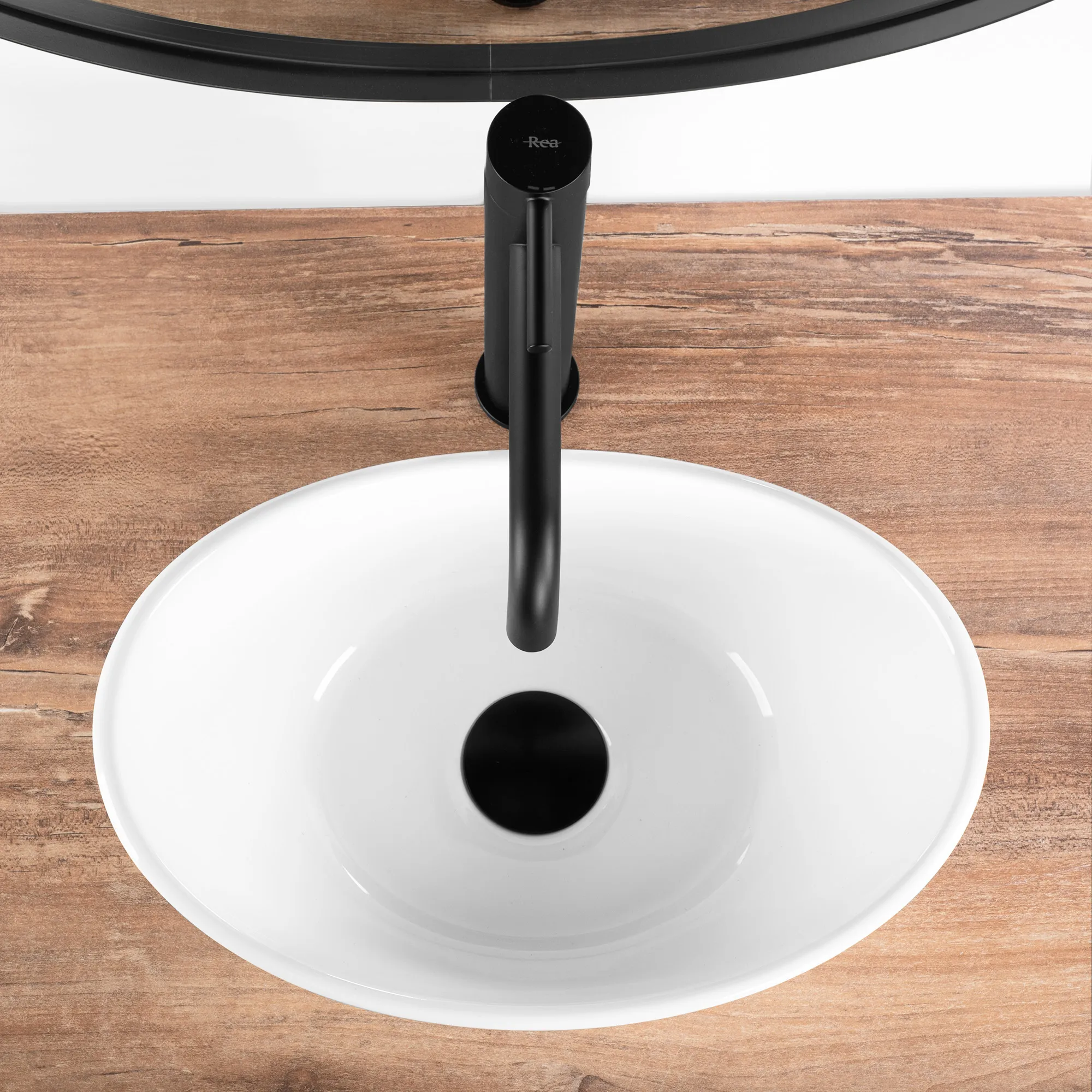 Lavoar pe blat formă semiovală lungime 36 cm culoare alb model Kate [5]