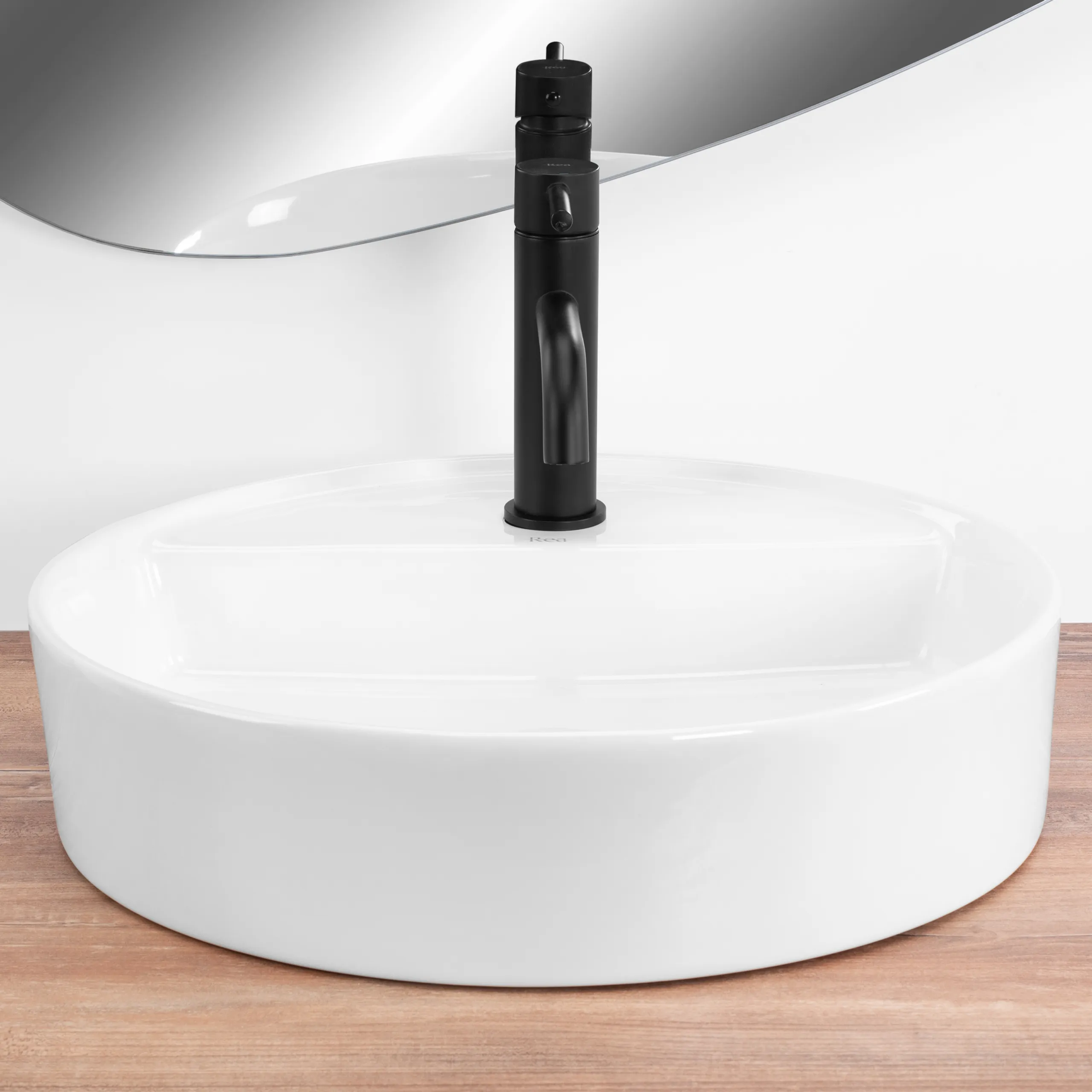 Lavoar pe blat formă rotundă diametru 45 cm culoare alb model Ronda White [5]