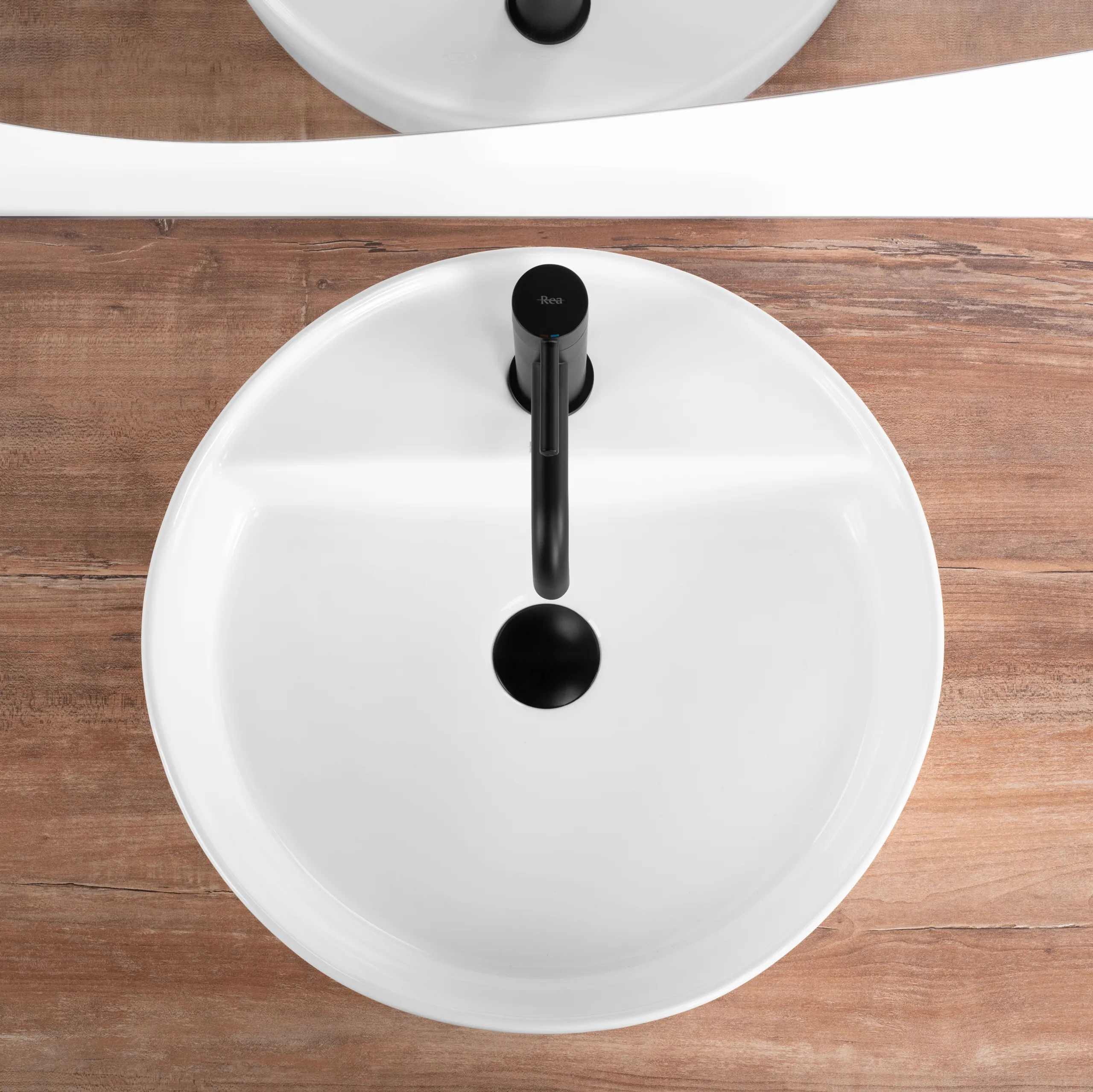 Lavoar pe blat formă rotundă diametru 45 cm culoare alb model Ronda White [4]