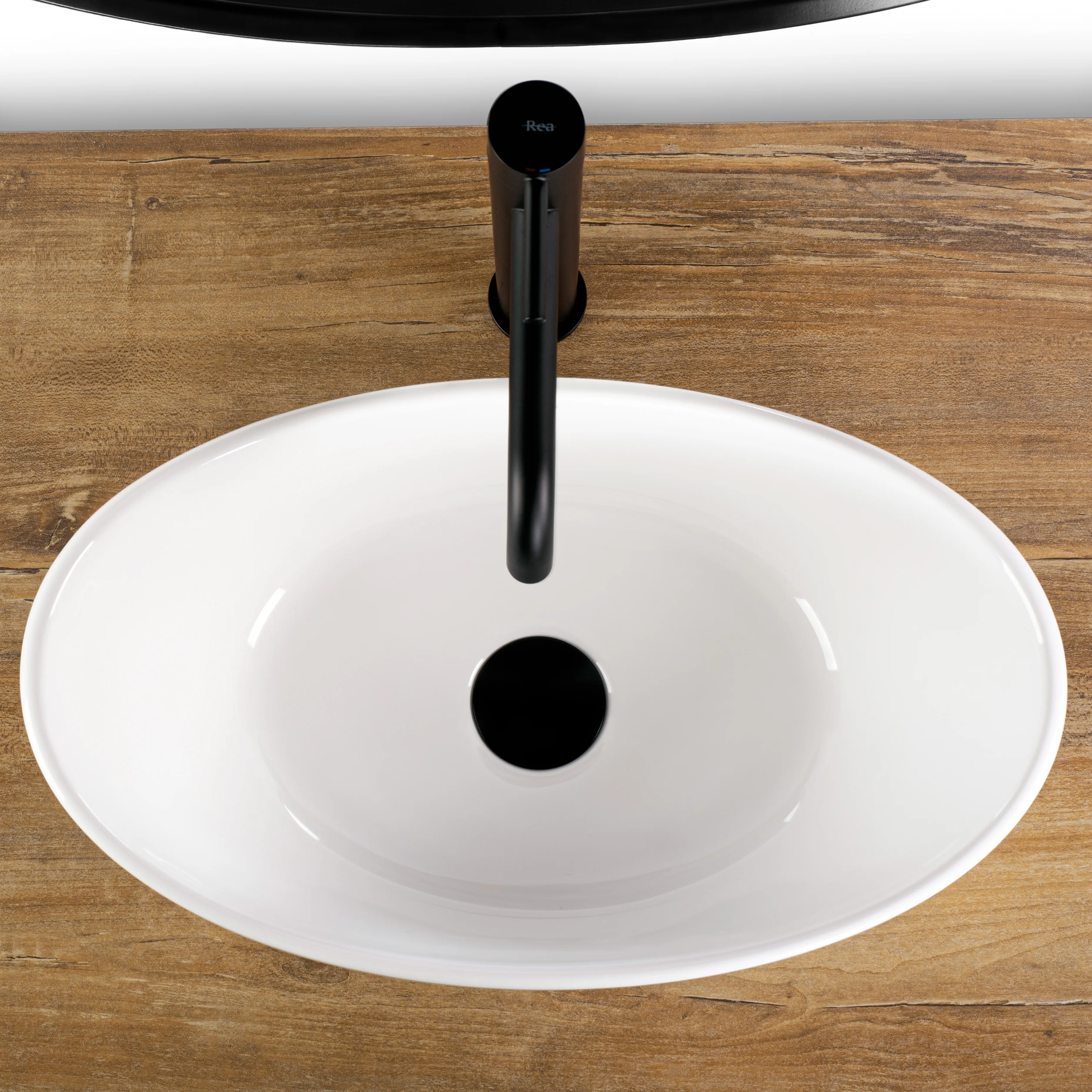 Lavoar pe blat formă semiovală lungime 45 cm culoare alb model Kate [5]