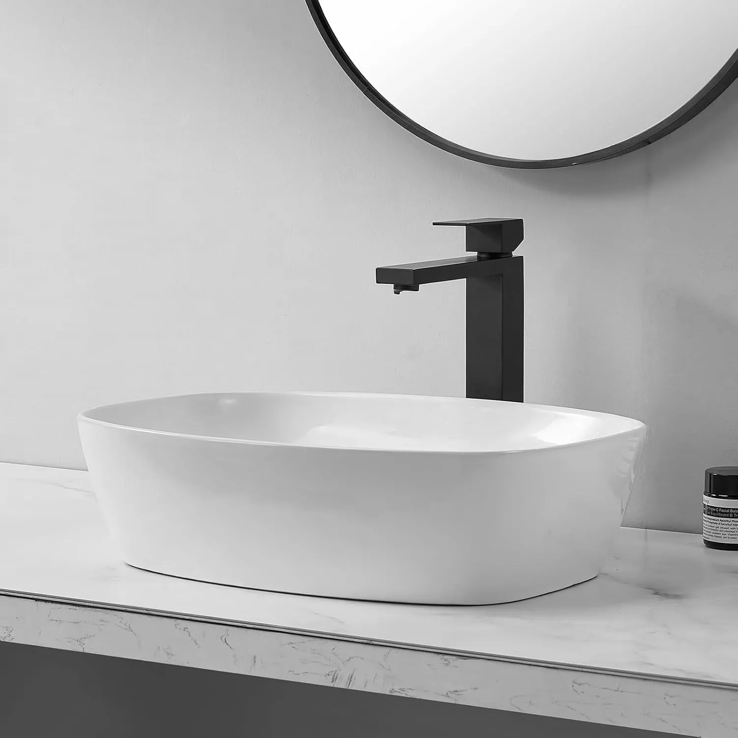 Lavoar pe blat formă dreptunghiulară lungime 49 cm culoare alb model Freja White [3]
