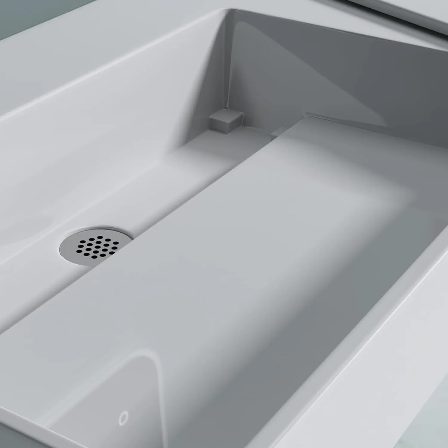 Lavoar pe blat formă dreptunghiulară lungime 90 cm culoare alb model Archi White [7]