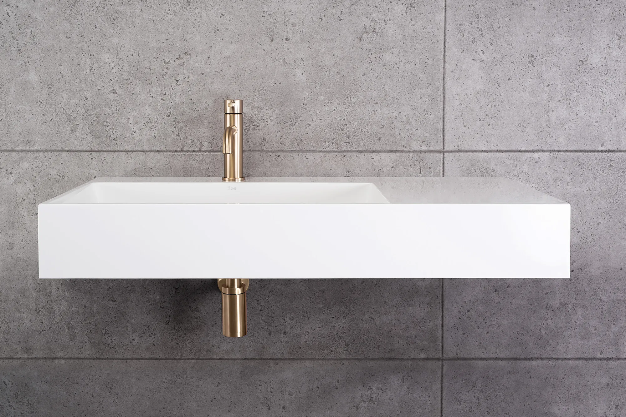 Lavoar pe blat formă dreptunghiulară lungime 90 cm culoare alb model Archi White [4]