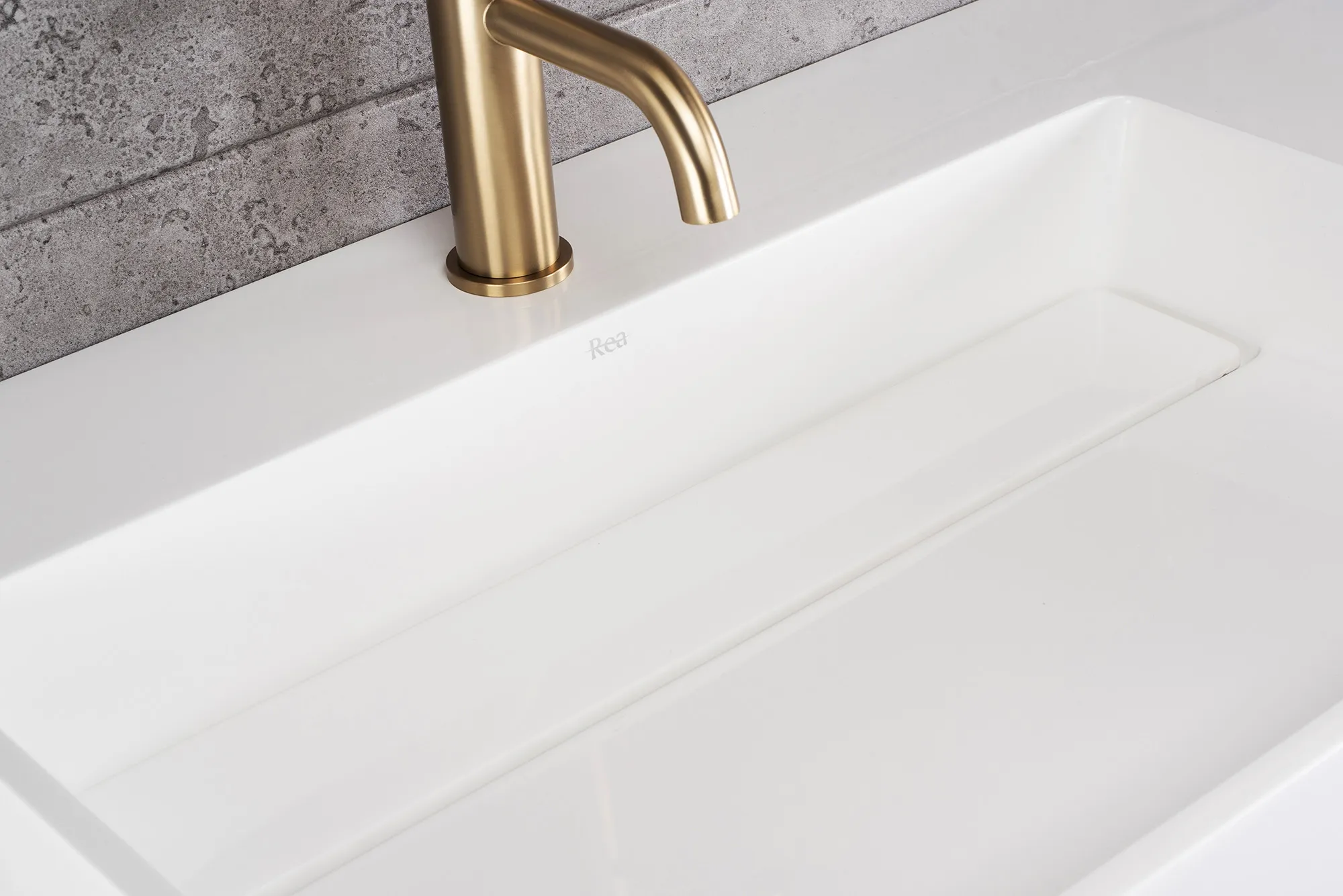 Lavoar pe blat formă dreptunghiulară lungime 90 cm culoare alb model Archi White [3]