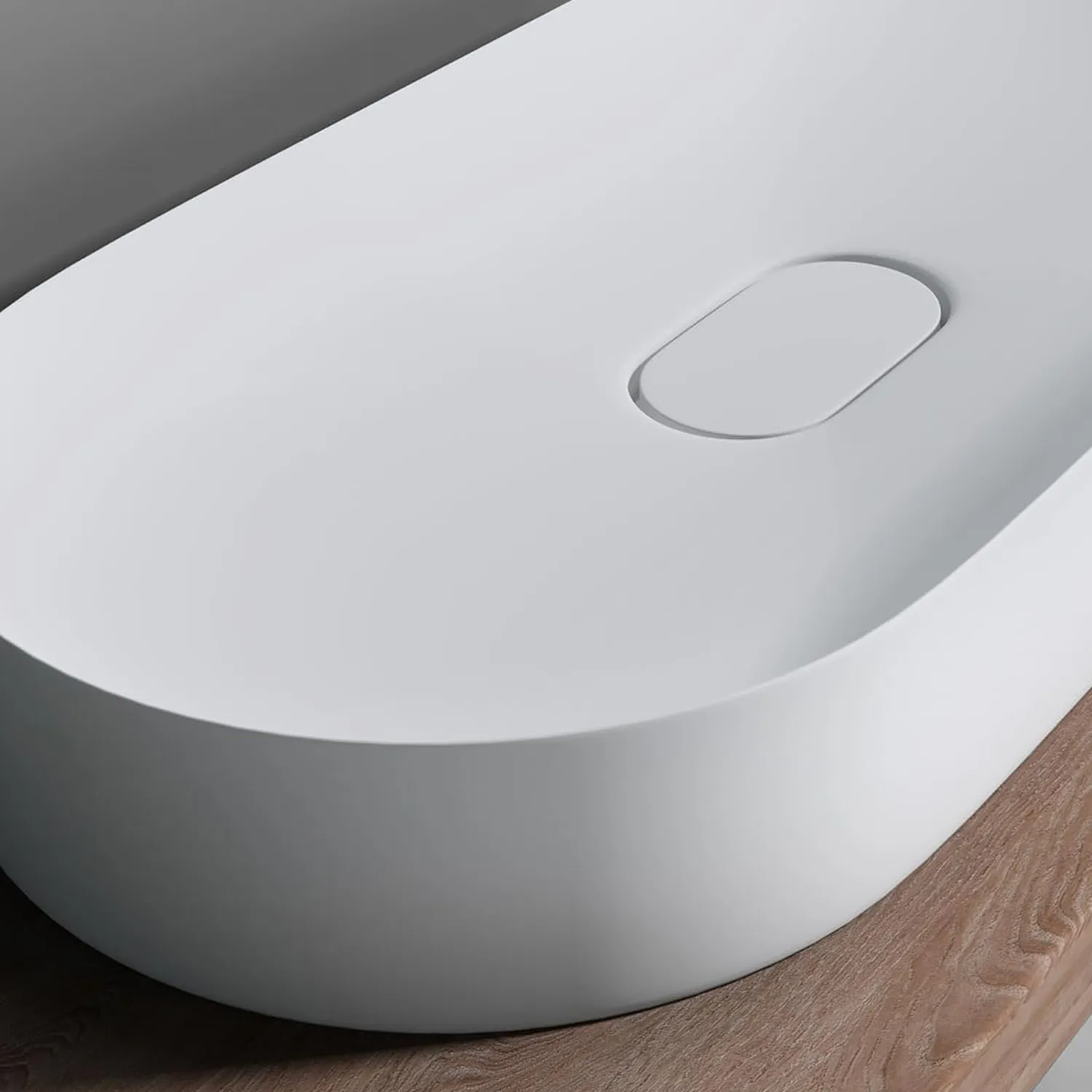 Lavoar pe blat formă semiovală lungime 70 cm culoare alb model Iris White [7]