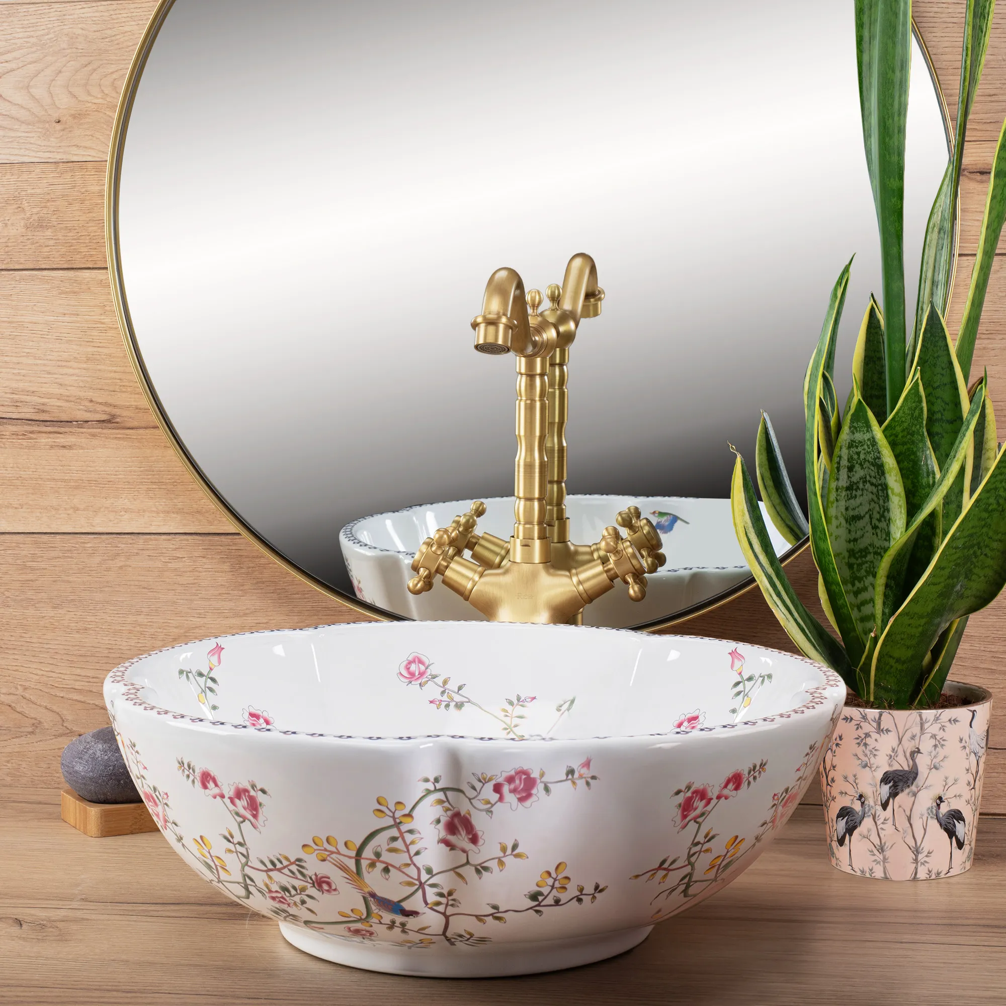 Lavoar pe blat formă rotundă lungime 42.5 cm culoare multicolor model Felicia [2]