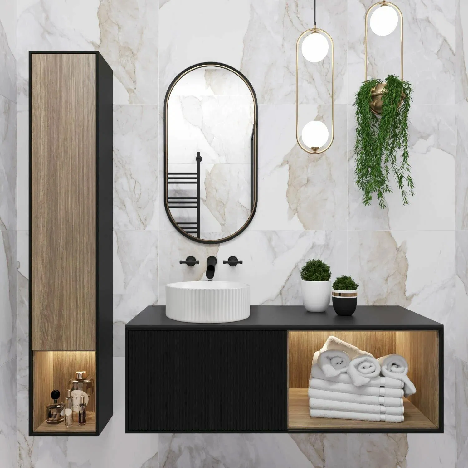 Lavoar pe blat formă rotundă lungime 36 cm culoare alb model Delia [6]