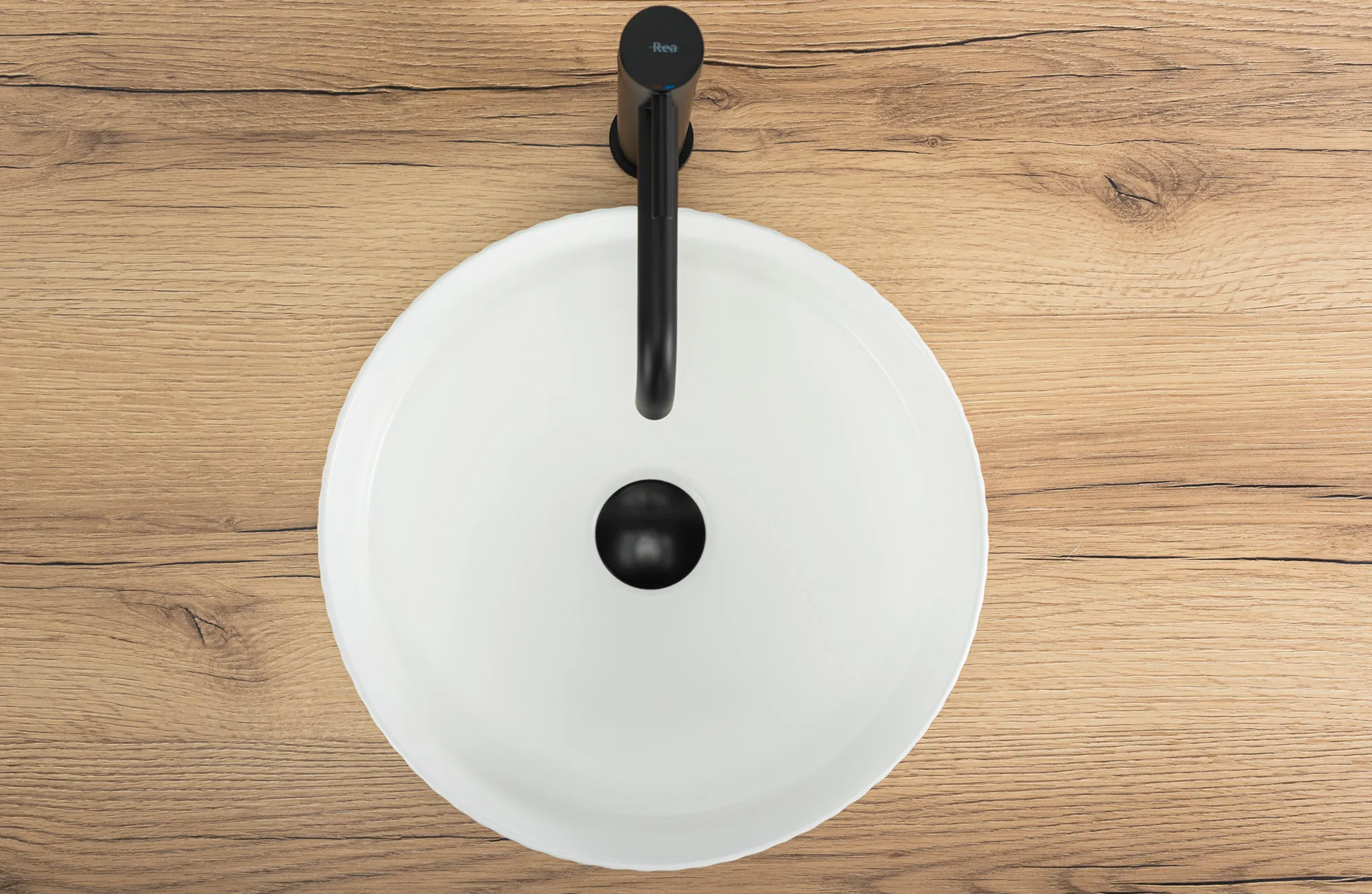 Lavoar pe blat formă rotundă lungime 36 cm culoare alb model Delia [4]