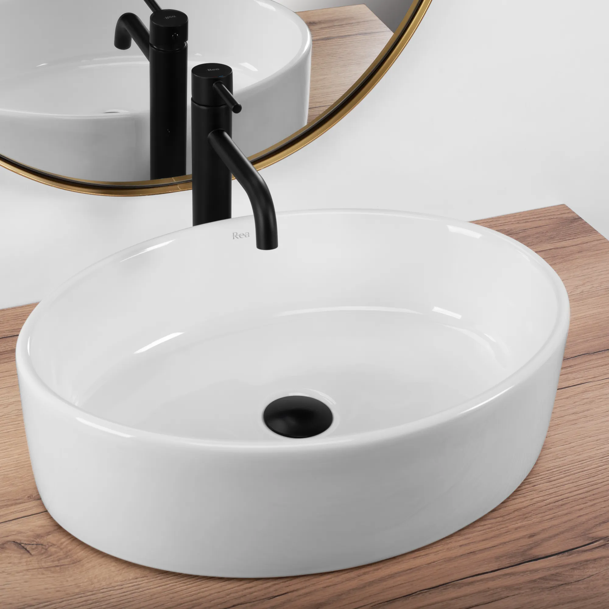 Lavoar pe blat formă semiovală lungime 50 cm culoare alb model Fonda White [2]