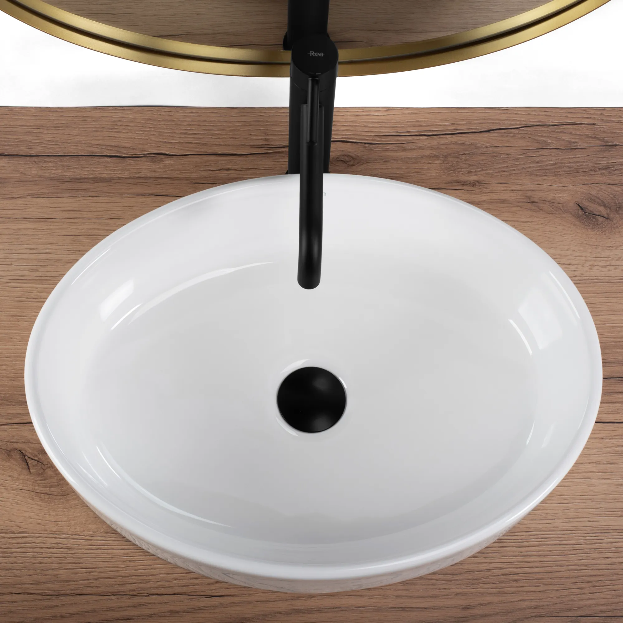 Lavoar pe blat formă semiovală lungime 50 cm culoare alb model Fonda White [3]
