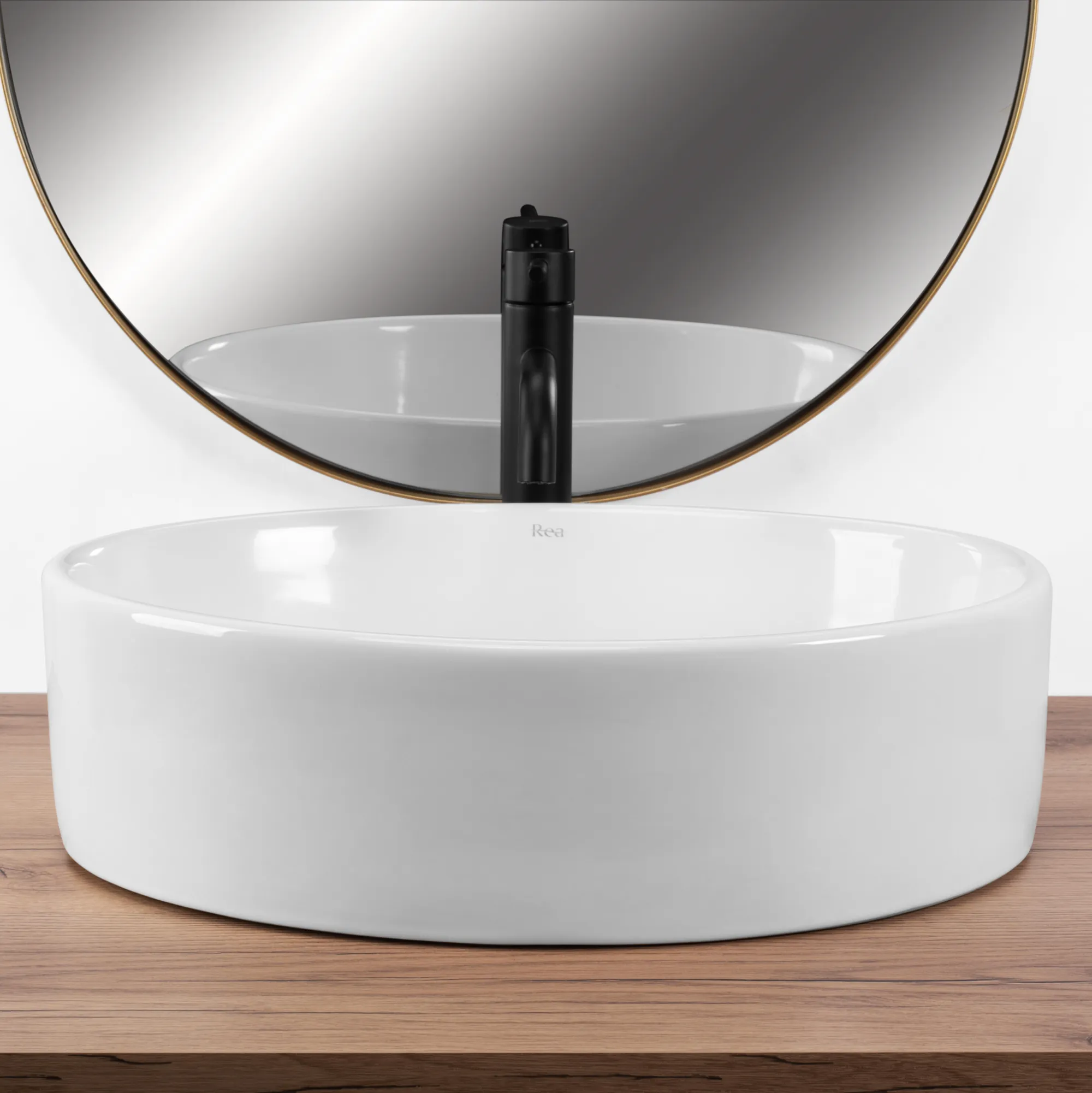 Lavoar pe blat formă semiovală lungime 50 cm culoare alb model Fonda White [4]