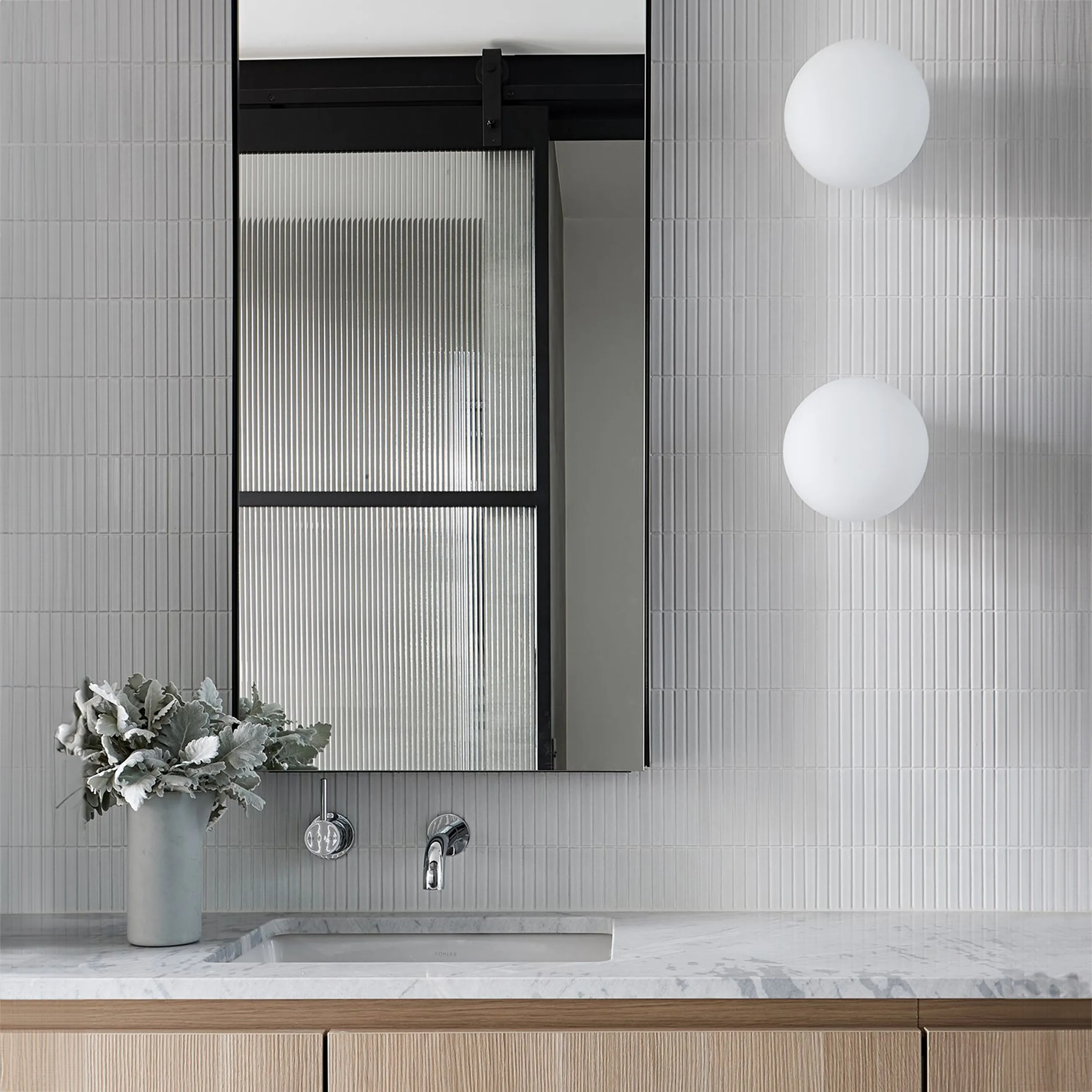 Mozaic decorativ pentru interior culoare alb finisaj semi lucios material ceramică model White 133420 [7]