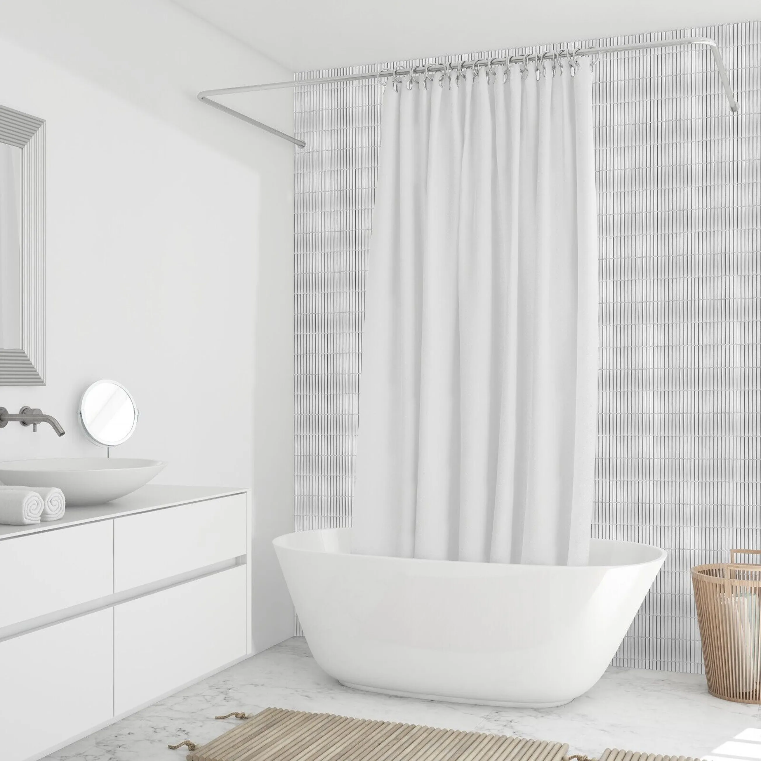 Mozaic decorativ pentru interior culoare alb finisaj semi lucios material ceramică model White 133420 [6]