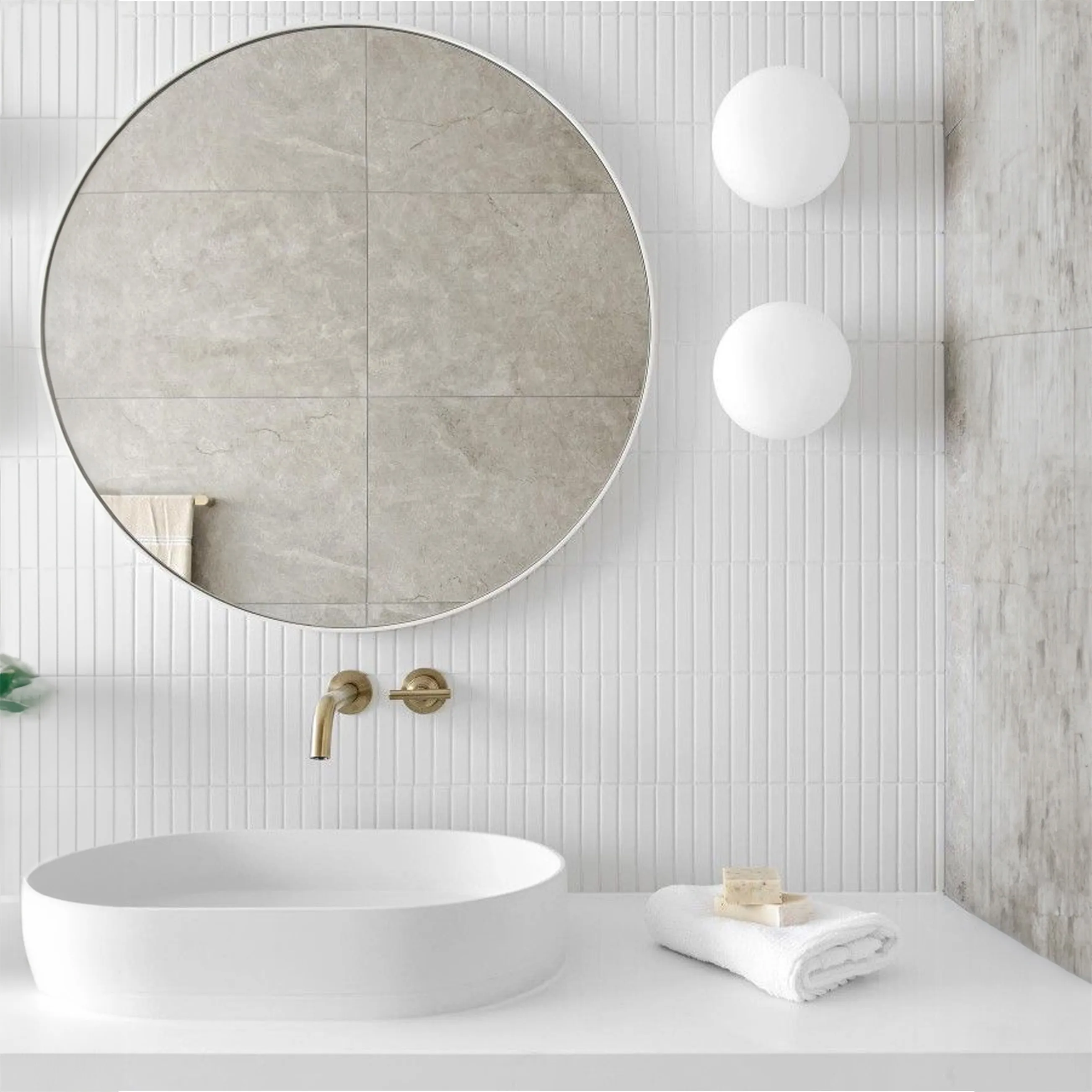 Mozaic decorativ pentru interior culoare alb finisaj semi lucios material ceramică model White 133420 [2]