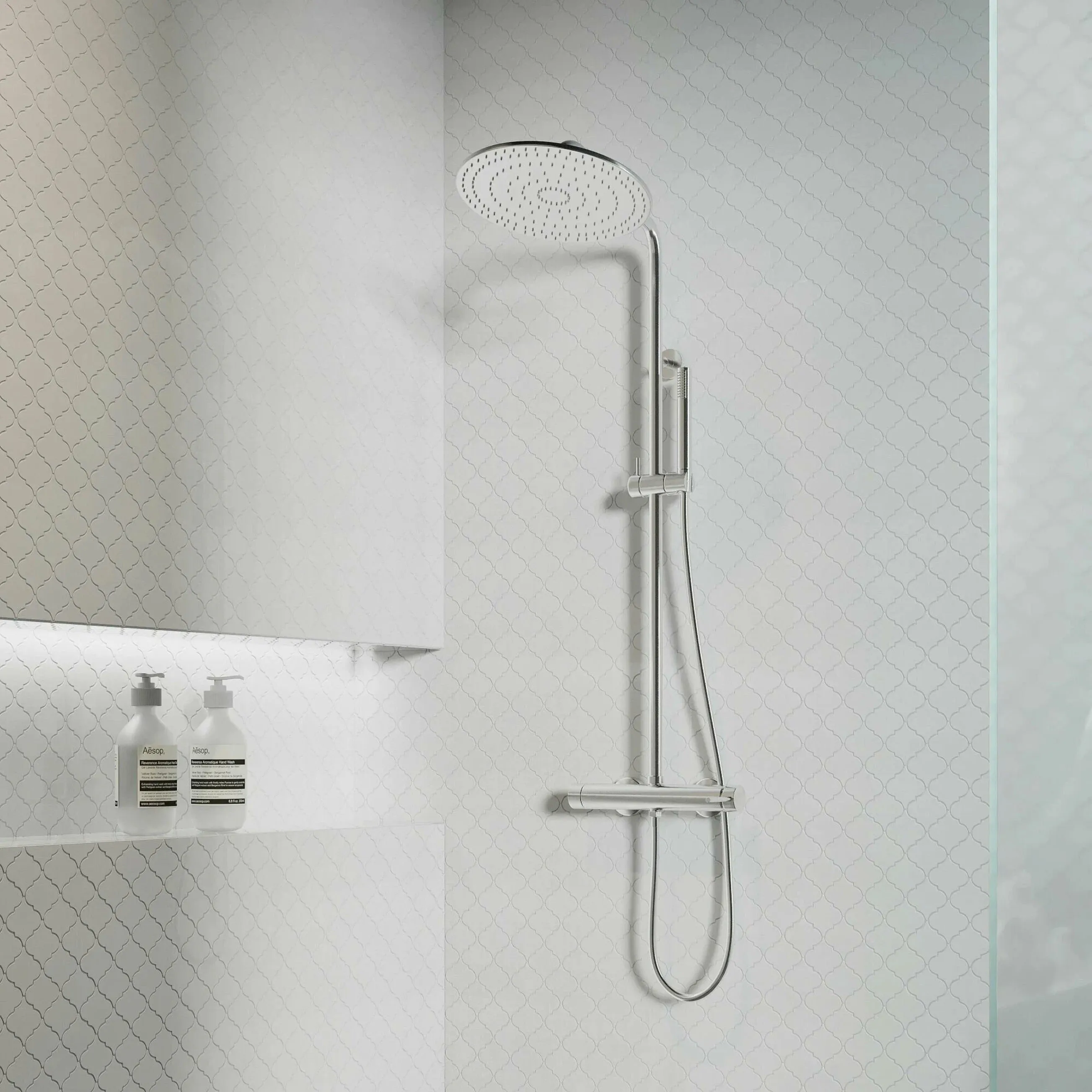 Mozaic decorativ pentru interior culoare alb finisaj semi lucios material ceramică model Maroco White [7]