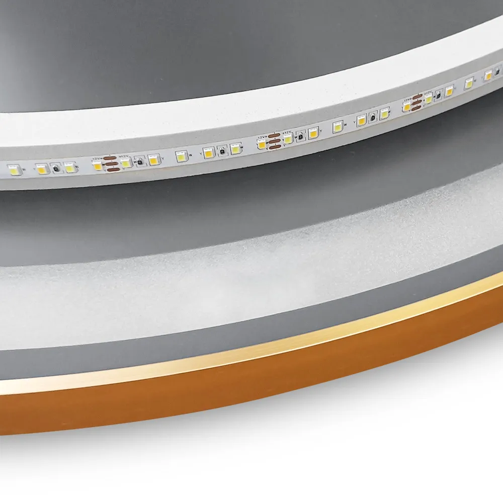 Oglindă cu LED și funcție de dezaburire formă rotundă culoare auriu periat mărime 70 cm model MMJ Brushed Gold [11]