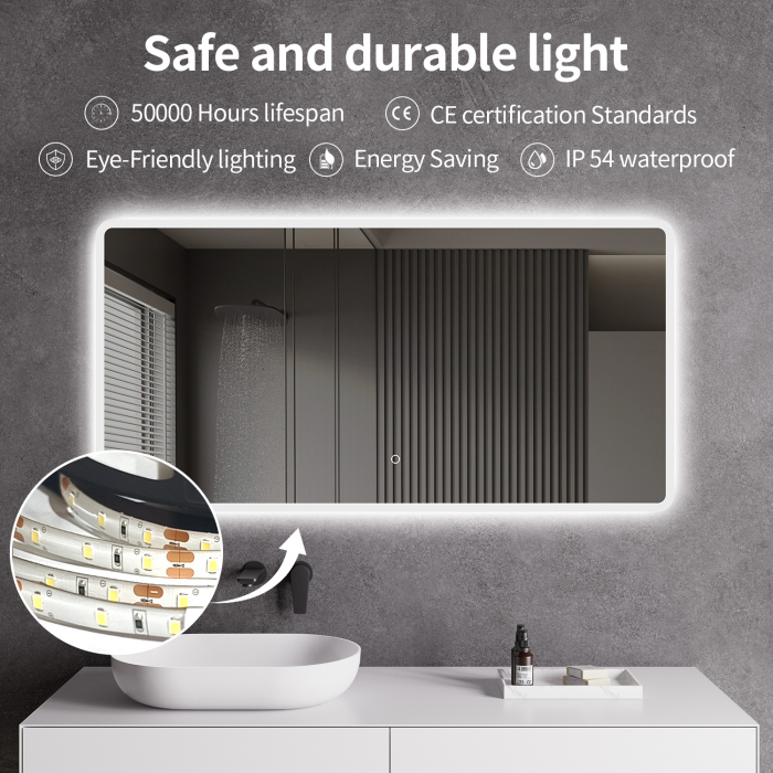 Oglindă cu LED formă dreptunghiulară mărime 70x140 cm model I24ML-01 [7]