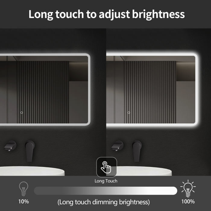 Oglindă cu LED formă dreptunghiulară mărime 70x140 cm model I24ML-01 [6]