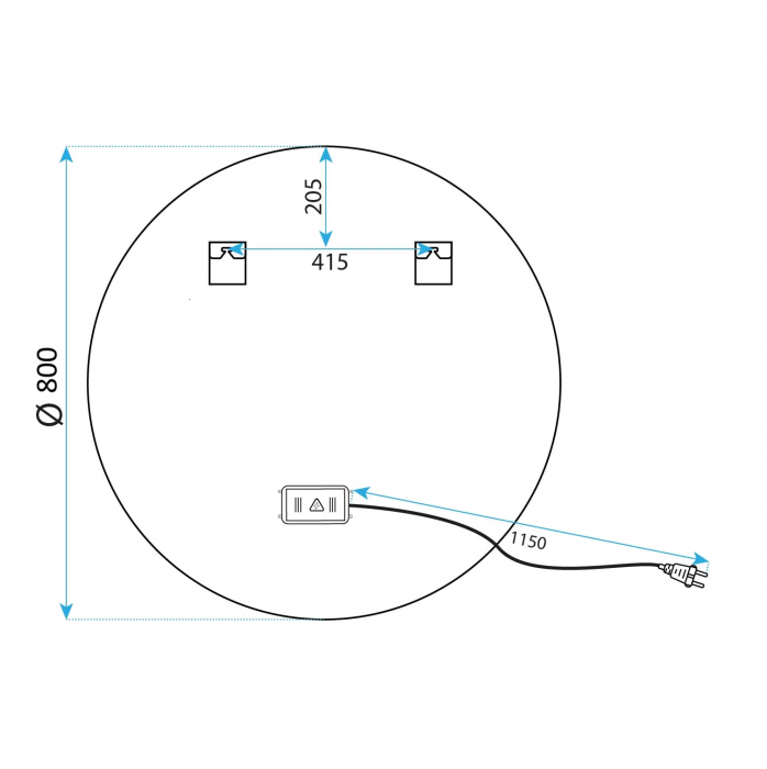 Oglindă cu LED și funcție de dezaburire formă rotundă culoare auriu periat mărime 80 cm model MMJ Brushed Gold [10]