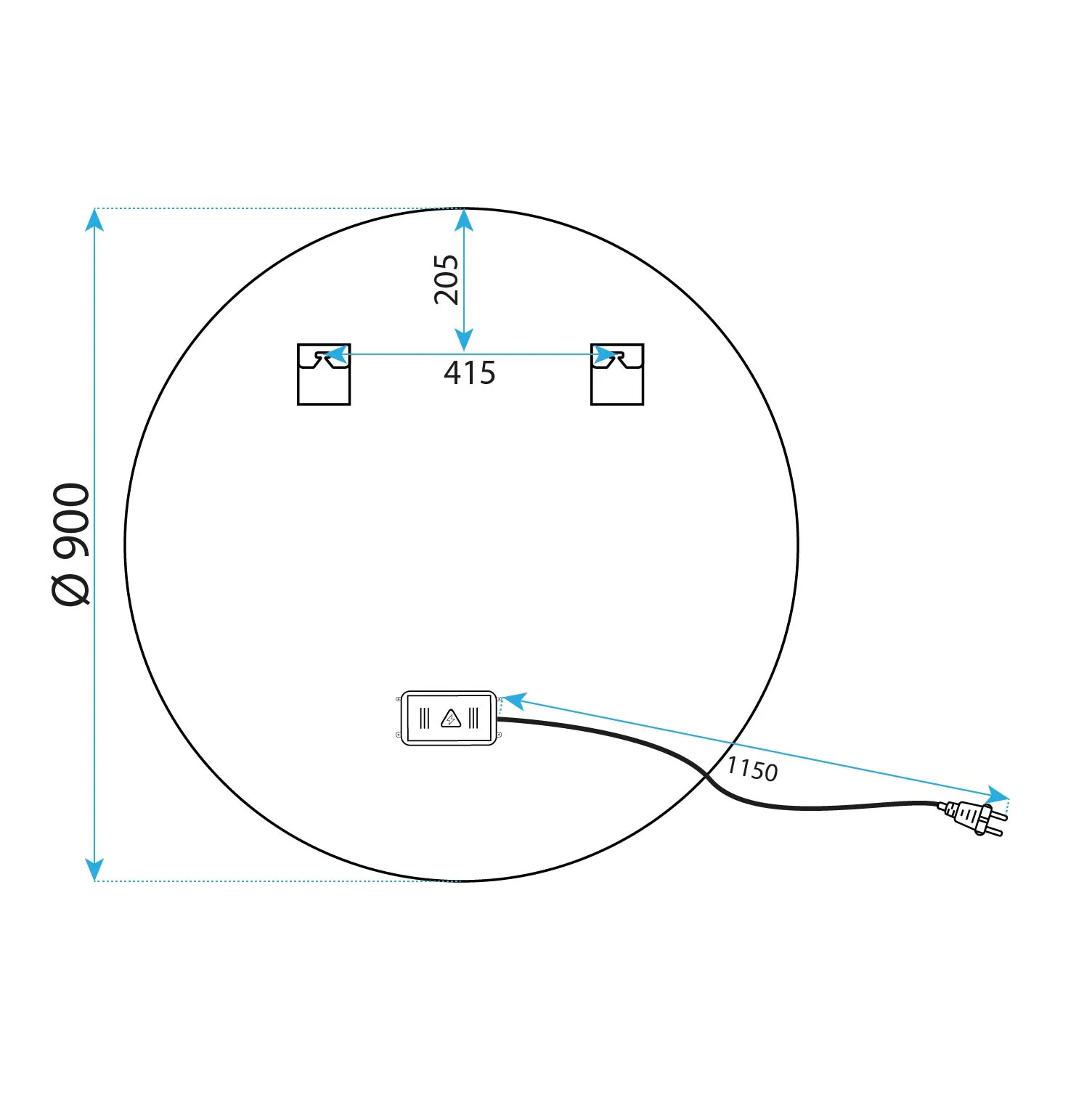 Oglindă cu LED și funcție de dezaburire formă rotundă culoare auriu periat mărime 90 cm model MMJ Brushed Gold [10]