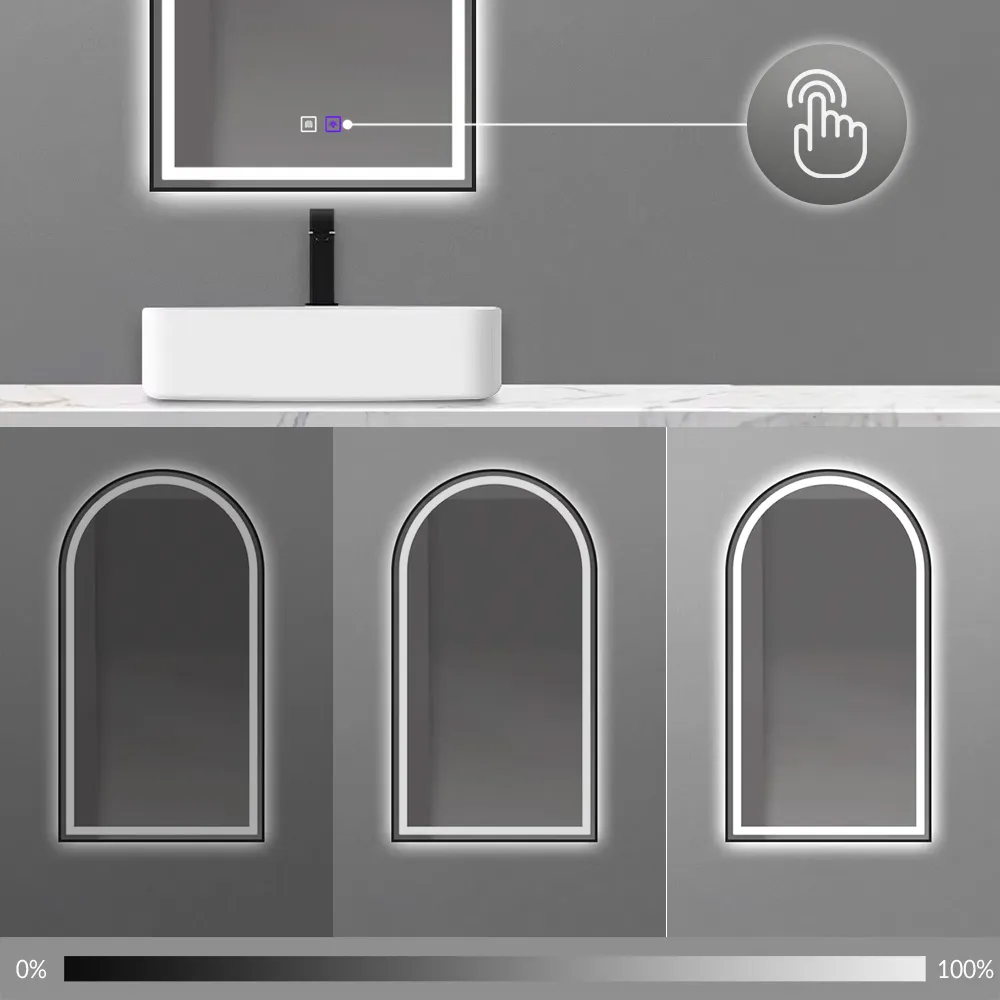 Oglindă cu LED și funcție de dezaburire finisaj negru mărime 60x100 cm model Dash Black [8]