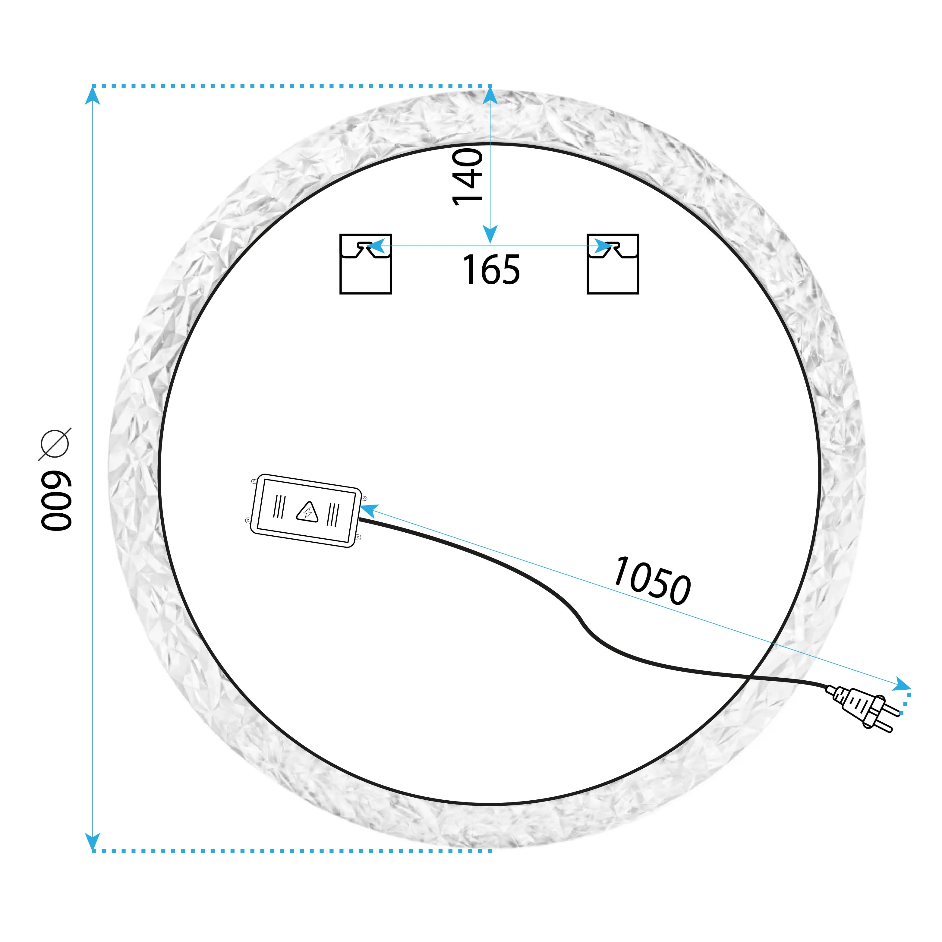 Oglindă LED mărime 60 cm formă rotundă model Contemporan Cristal YH-3563 [7]