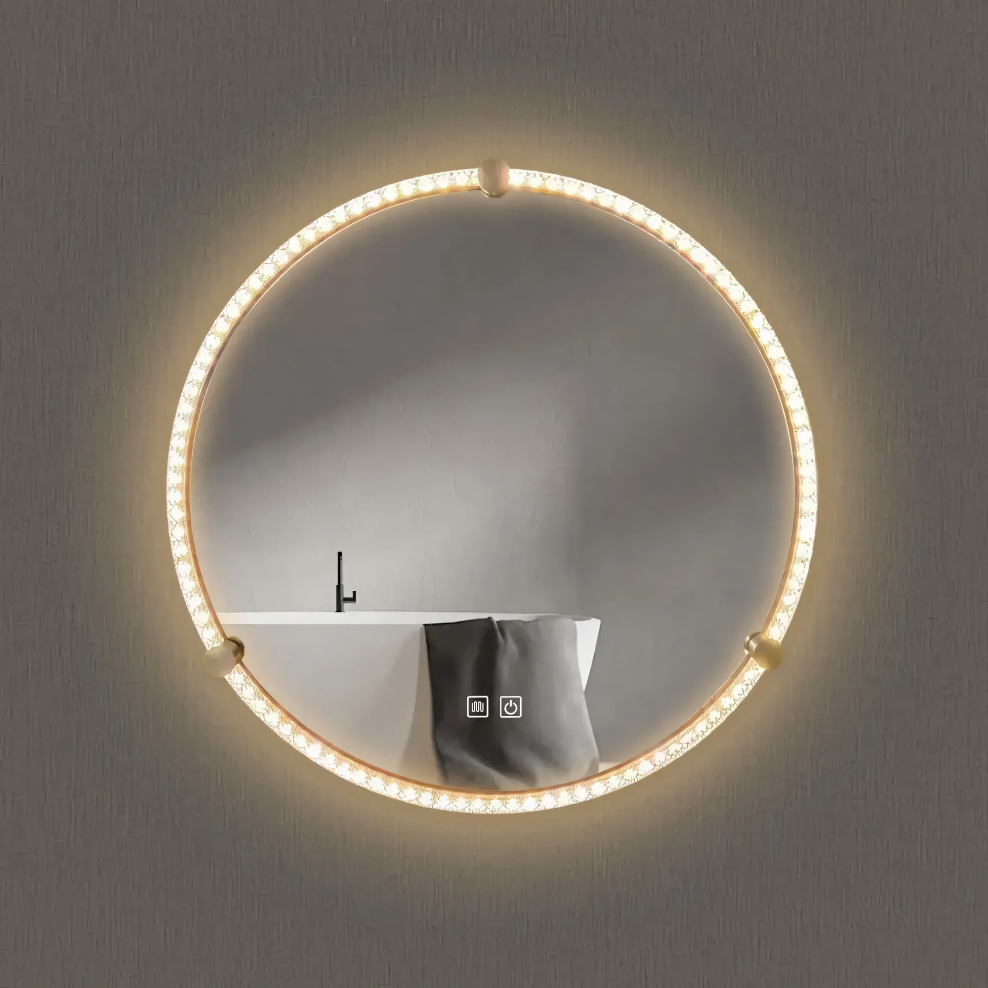 Oglindă LED și funcție de dezaburire mărime 70 cm formă rotundă model Cristal BL805 [7]